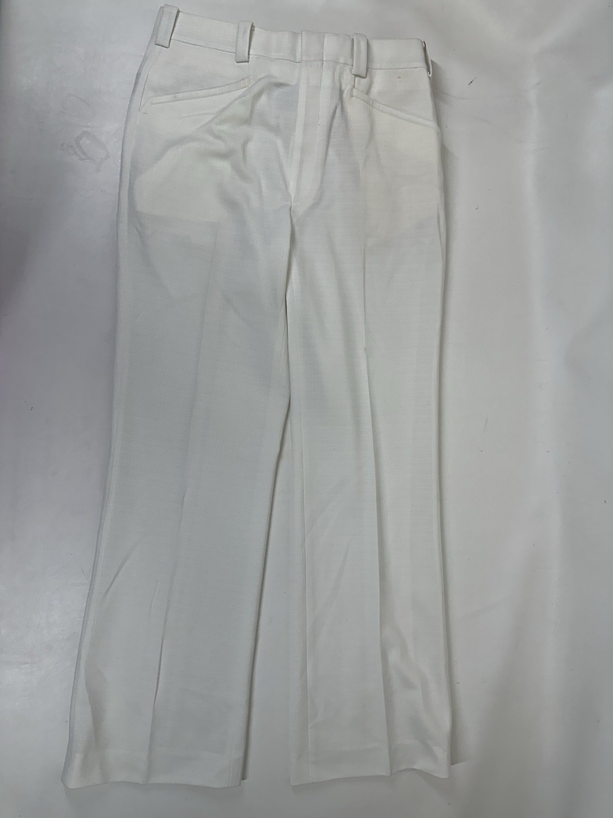 Johnny Miller Polyester Flat Front Pants Mens 34R White NWT VTG