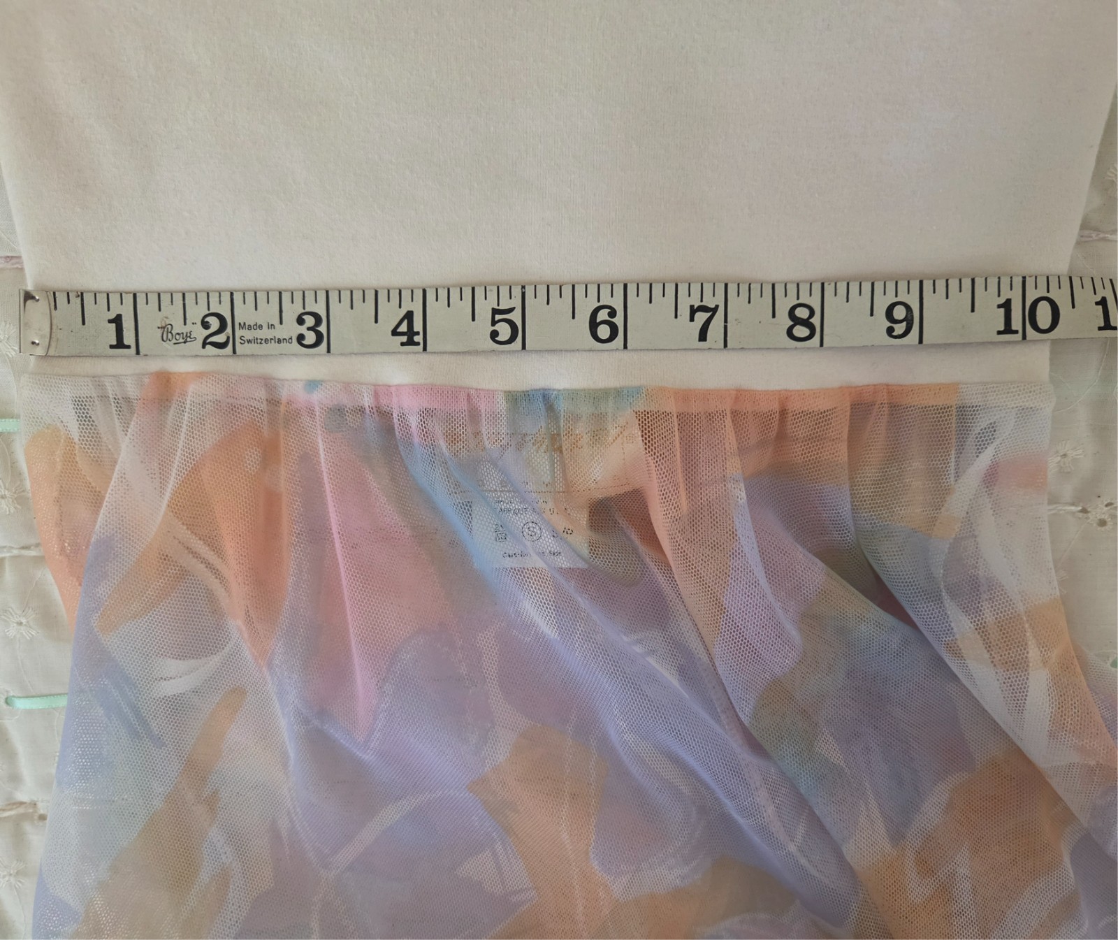Vintage Baryshnikov Body Wear Multicolored Sheer Midi Skirt