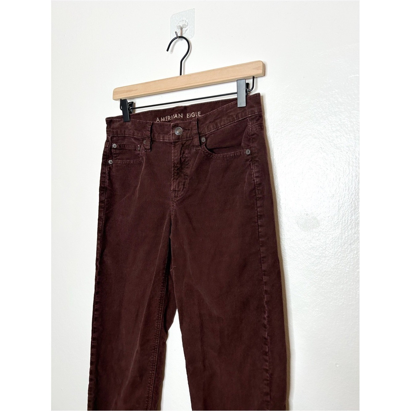 American Eagle Outfitters Womens 90’s Straight Leg Corduroy Pants Burgundy 4