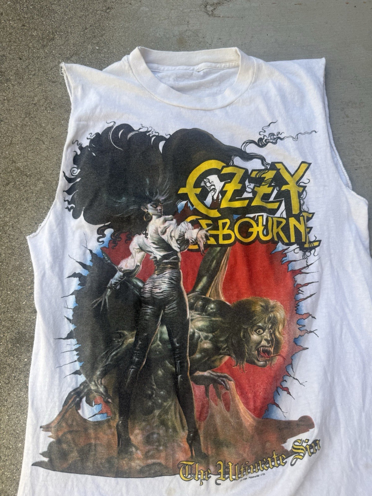 Ozzy Osbourne Shirt Ultimate Sin Tour 1986 Vintage Sleeveless Size Med