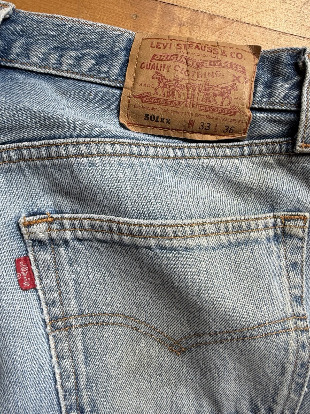 Vintage DISTRESSED LEVI’S 501xx Jeans WPL 423 Cotton Buttonfly Men Unisex 31×33