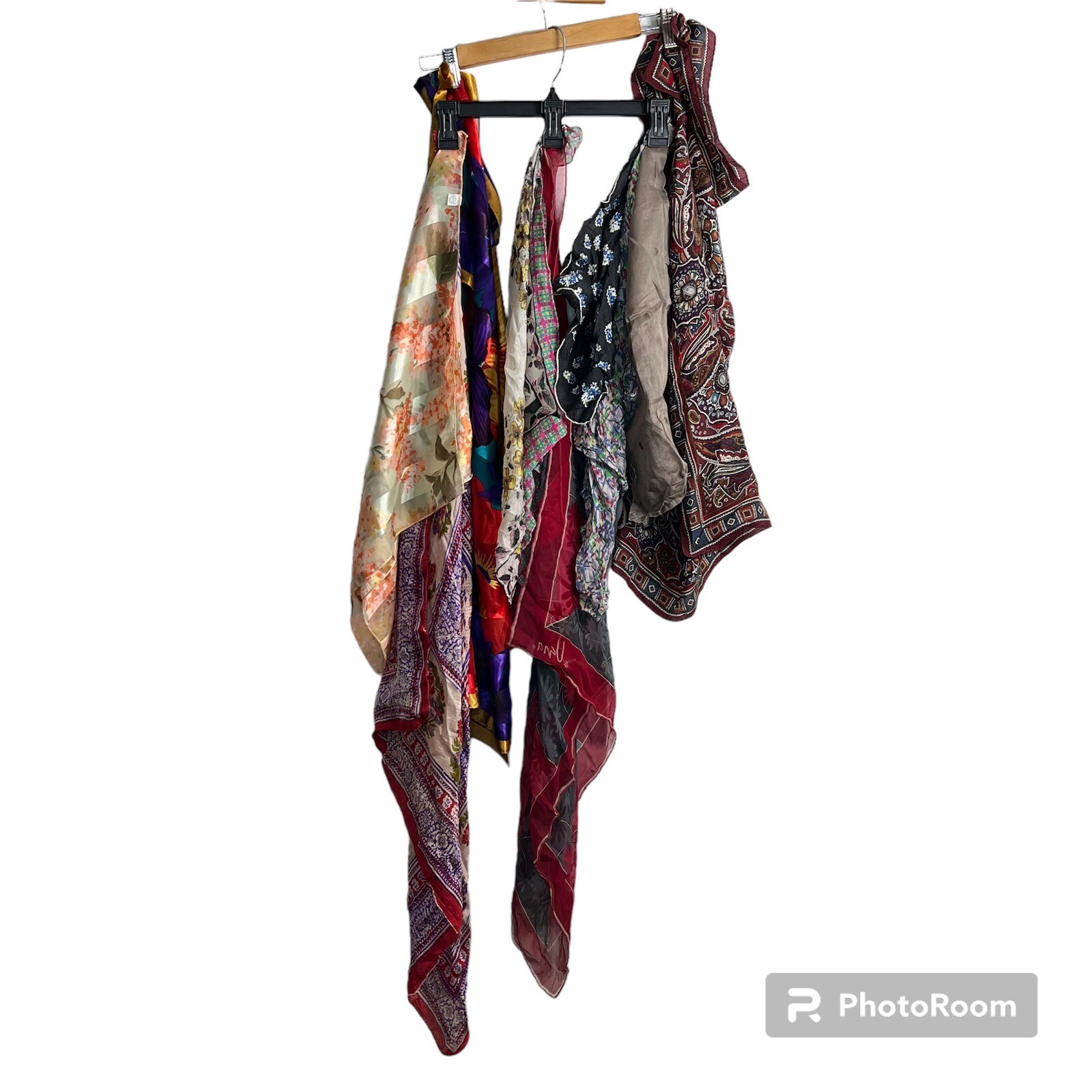 VTG Scarf Lot of 10 DAMAGED for Arts & Crafts Various Fabrics