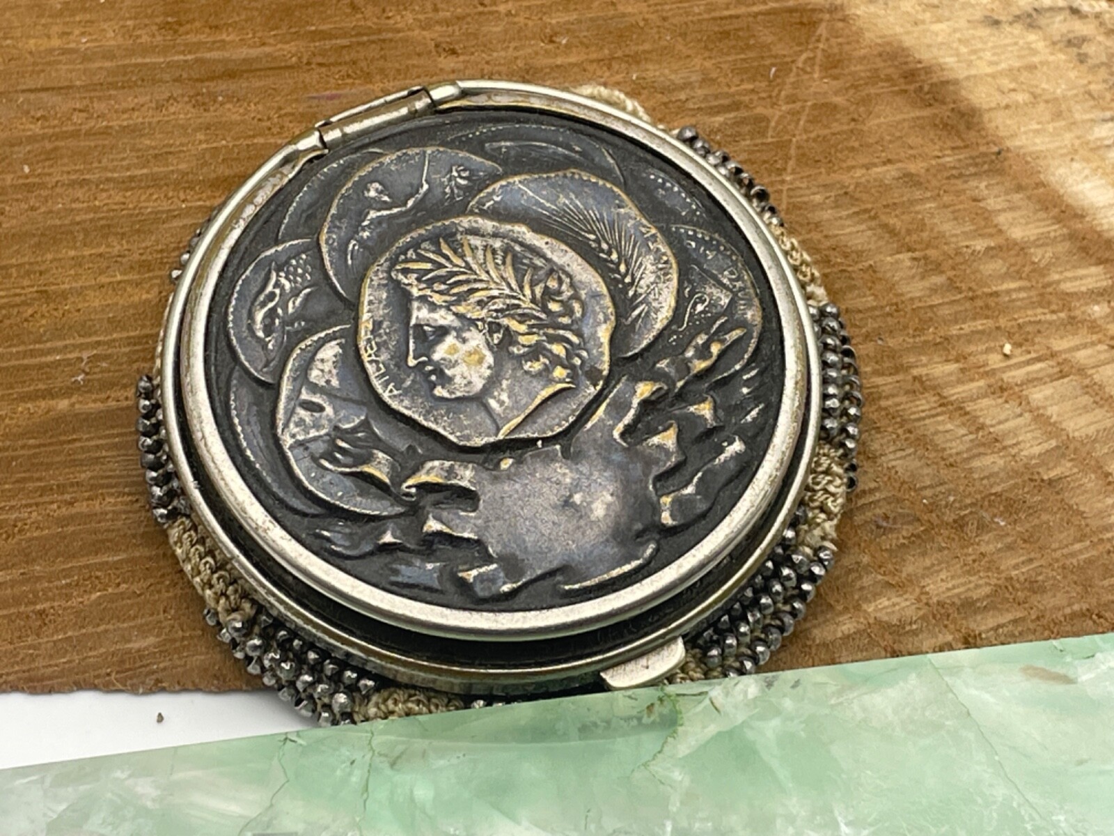 C.F. Rumpp & Son’s, Victorian Beaded Silver Change Purse Roman Figure–1534.24