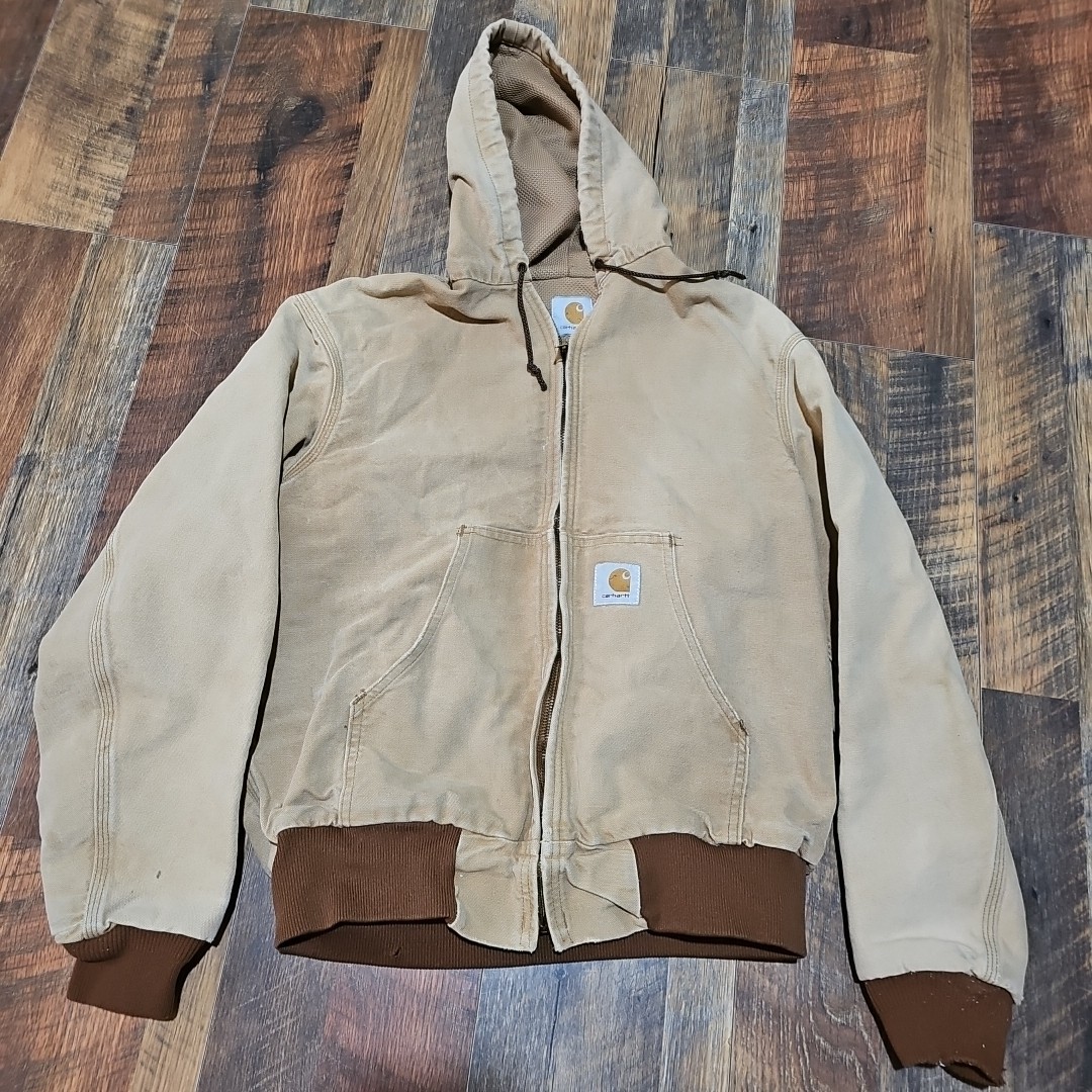 Vtg Carhartt Youth Jacket Tan Brown Construction Barn Youth LARGE Missing Tag