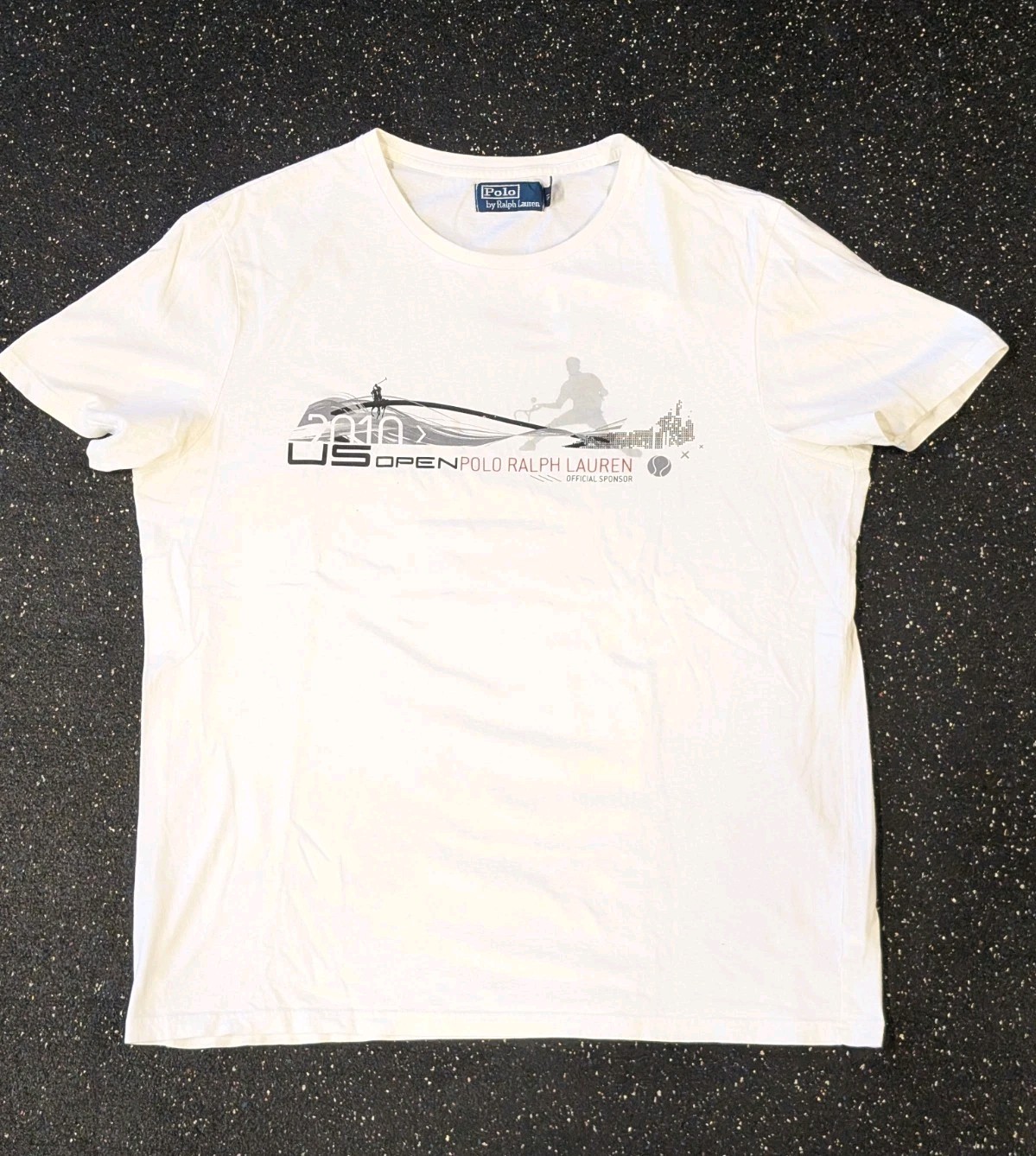 VTG Polo Ralph Lauren 2010 US Open Tennis T-Shirt White XL Y2K