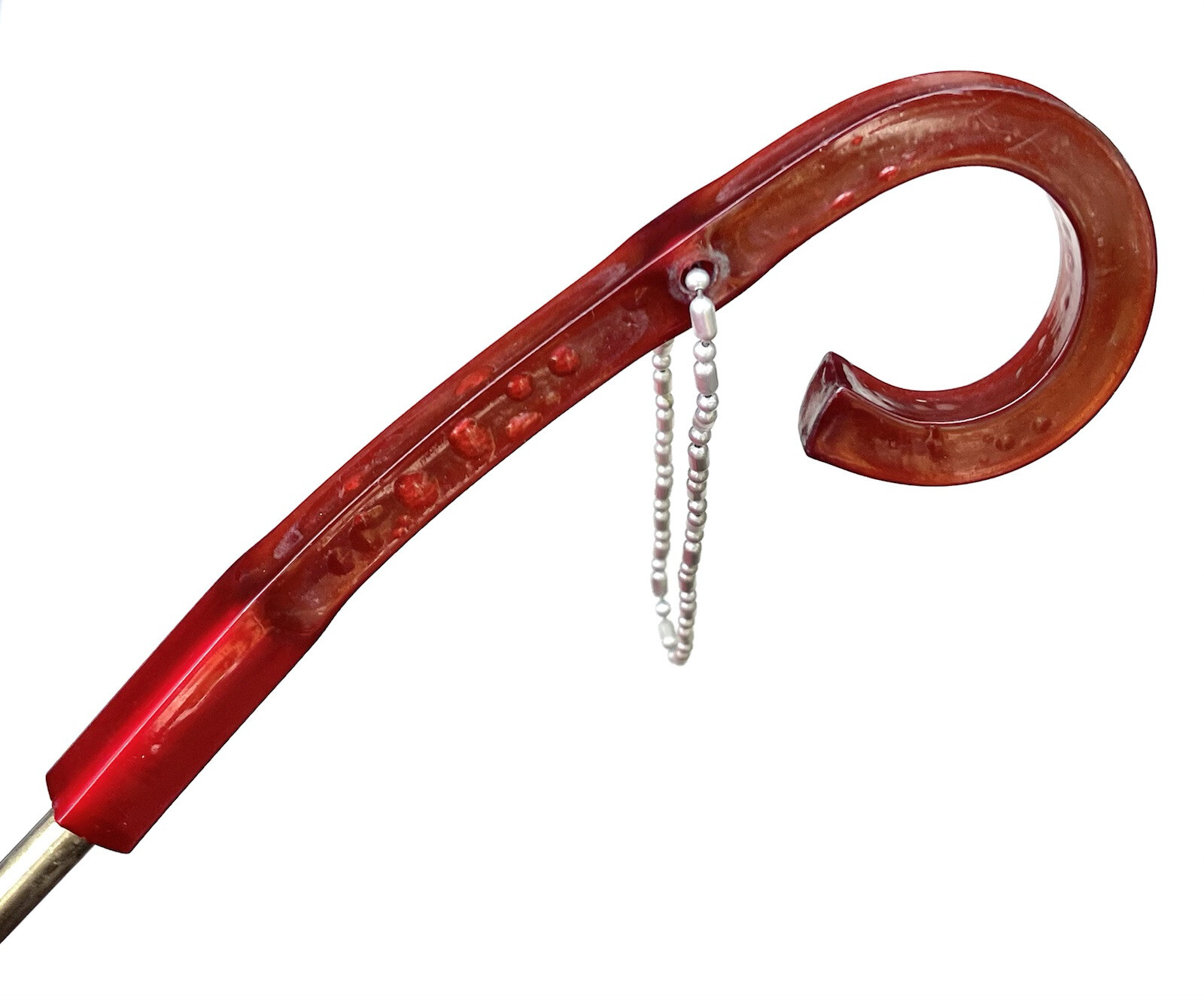 Vintage Butterscotch Plastic Amber Handle Red Nylon Tent