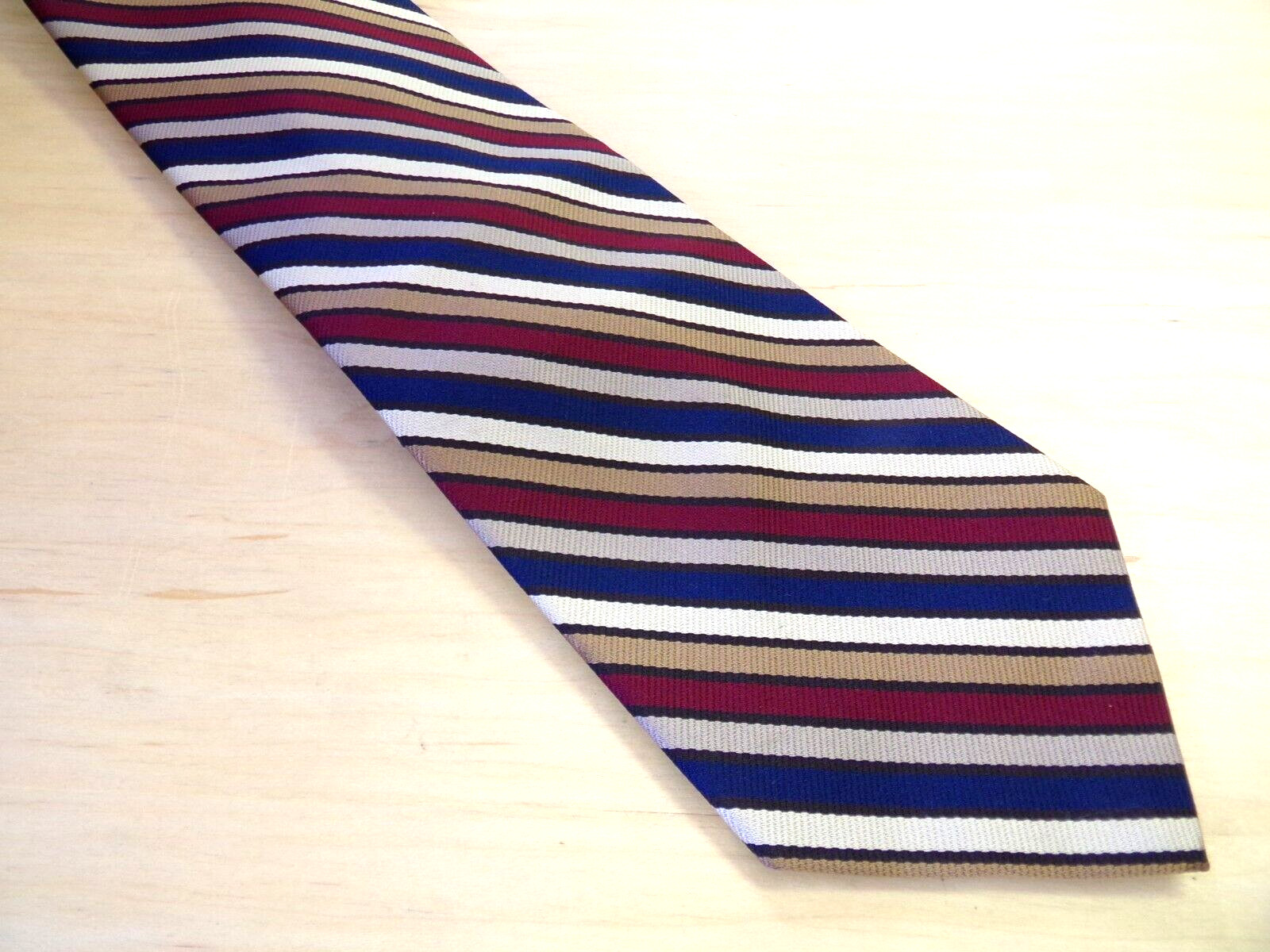 GIVENCHY Paris Gentlemen Tie Neck Vtg 70s Wide Striped Polyester