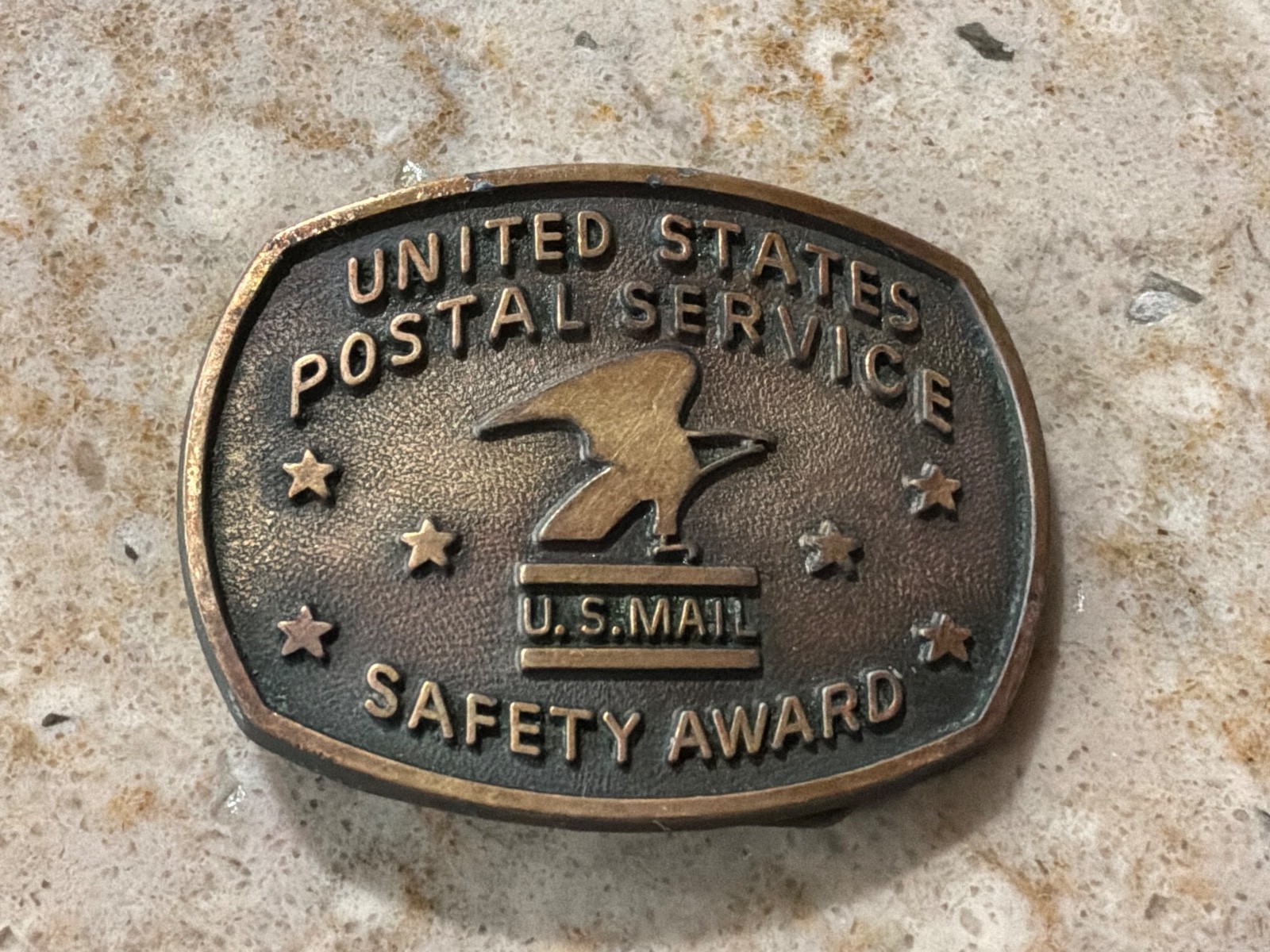 USPS UNITED STATES POSTAL SERVICES SAFETY AWARD BELT BUCKLE VINTAGE 1970’s