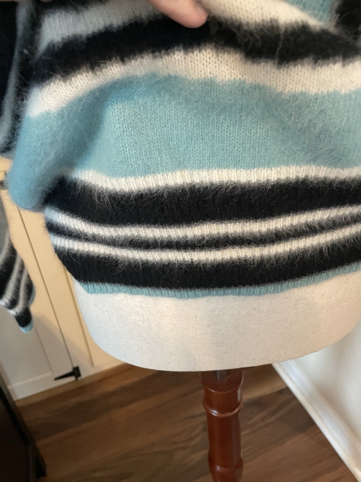 Vintage 80s Richard & Co Geometric Angora Sweater Fuzzy Abstract Slouchy L/XL