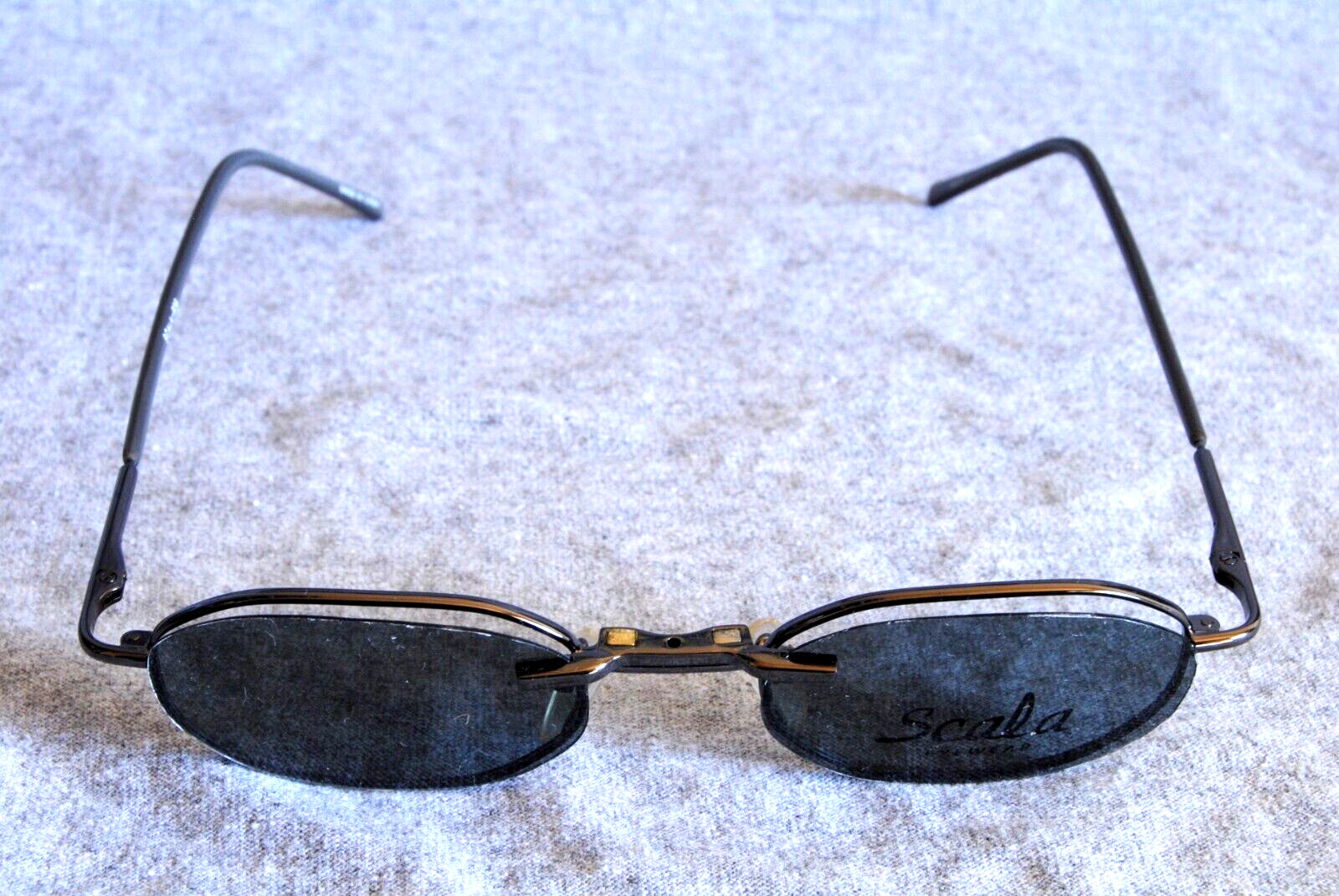 scala 636 gun eyglass frames with magnetic clip on sunglasses 44-18