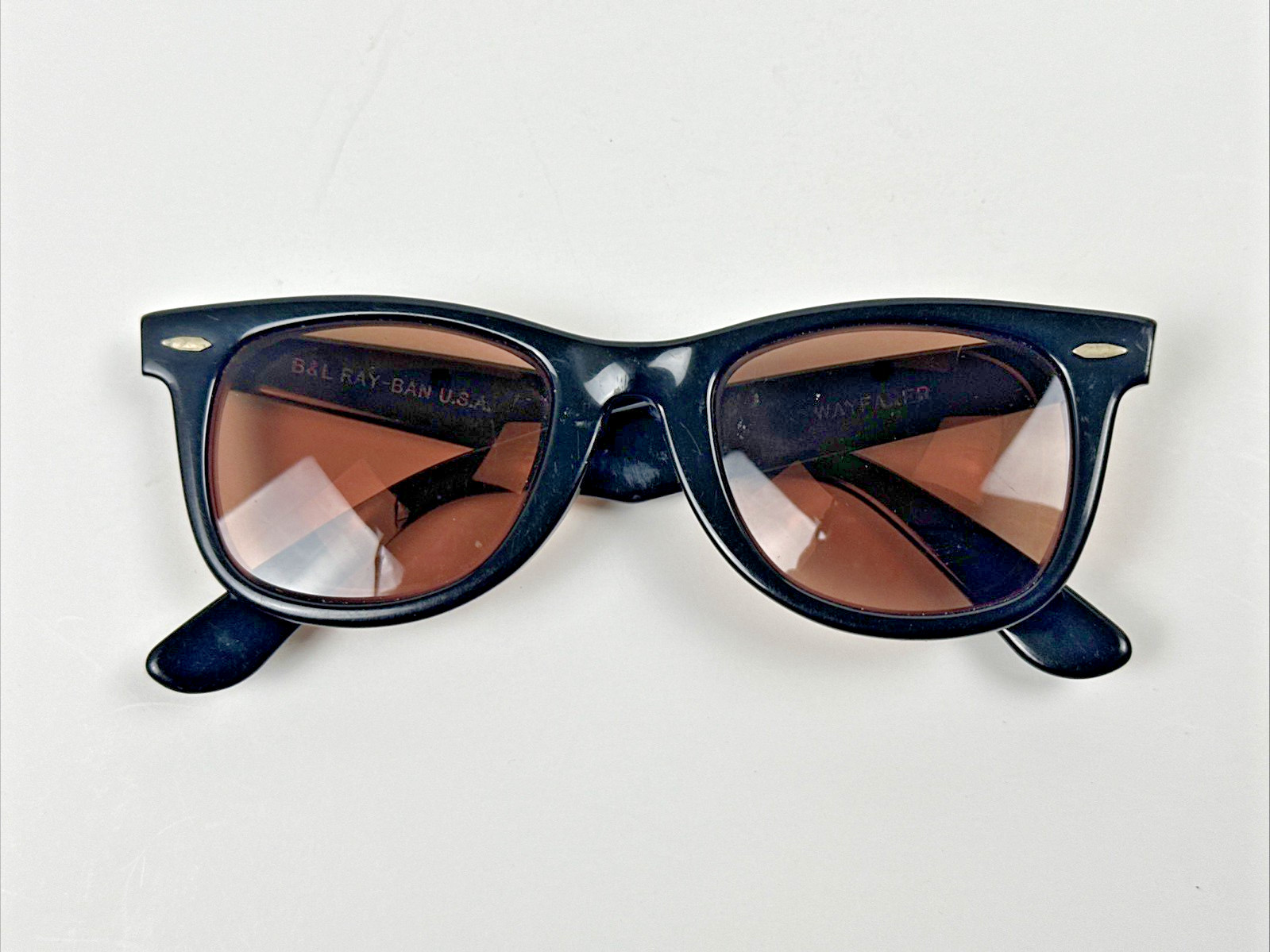 Vintage 1960s Ray-Ban Wayfarer Black B&L 5022 Wide USA Sunglasses Needs Lenses