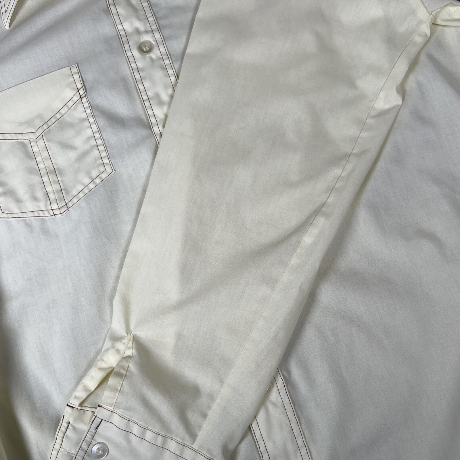 Vintage JCPenny 70’s Pale Yellow Polyester Shirt Size M Medium 15-15 1/2 *READ*