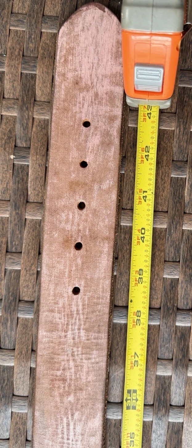 JOED Vintage Pink Aged Leather Belt Upcycled Made In Usa. Size 40