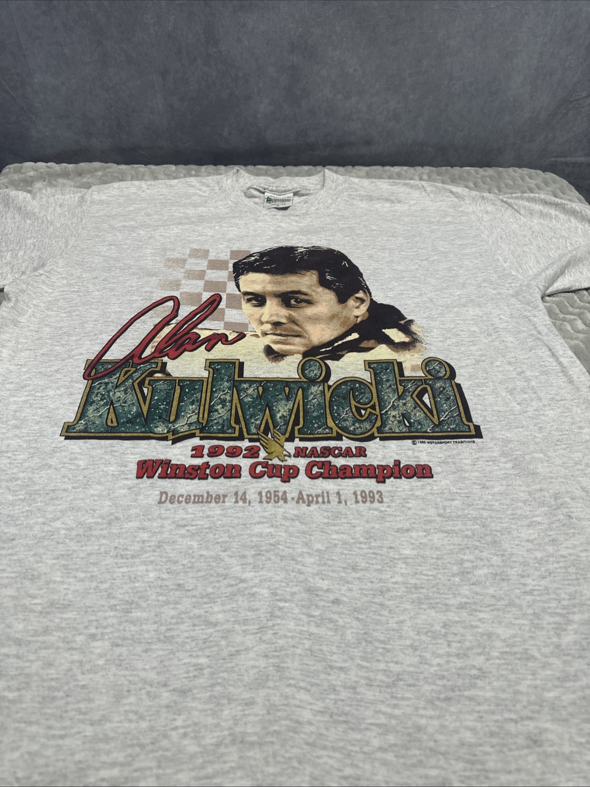 Vintage NASCAR Winston Cup Alan Kulwicki Champion Shirt XL 93 Single Stitch NOS