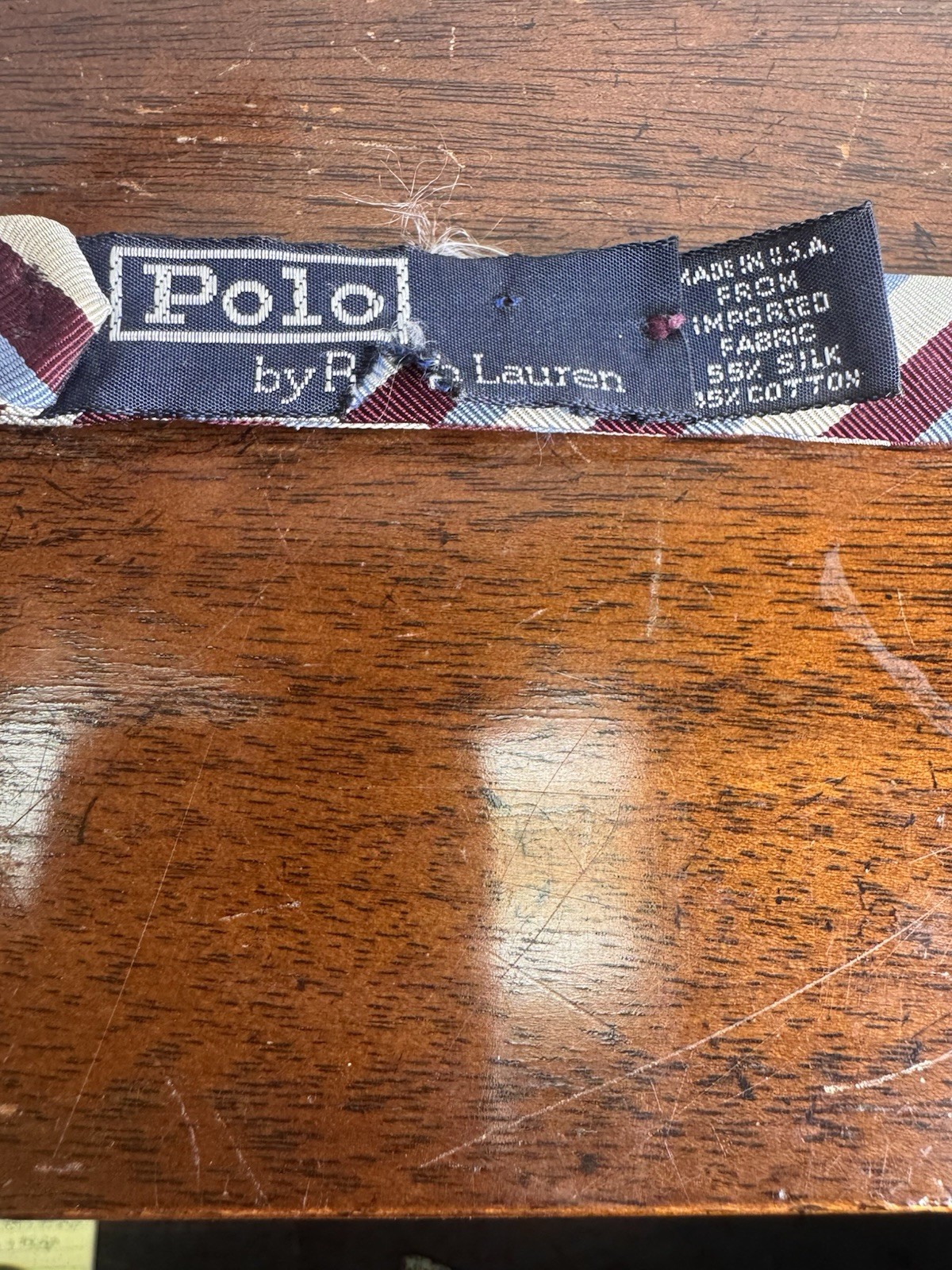 Vintage Polo by Ralph Lauren Silk/Cotton Adjustable Bow Tie