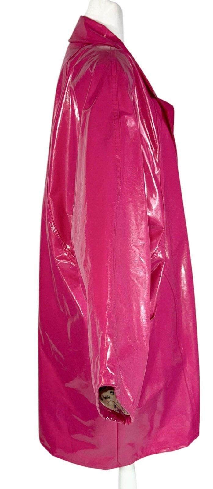 KENN SPORN WIPPETTE HOT PINK RAIN JACKET NEW WAVE AVANT GARDE VTG 80s MOD COAT L