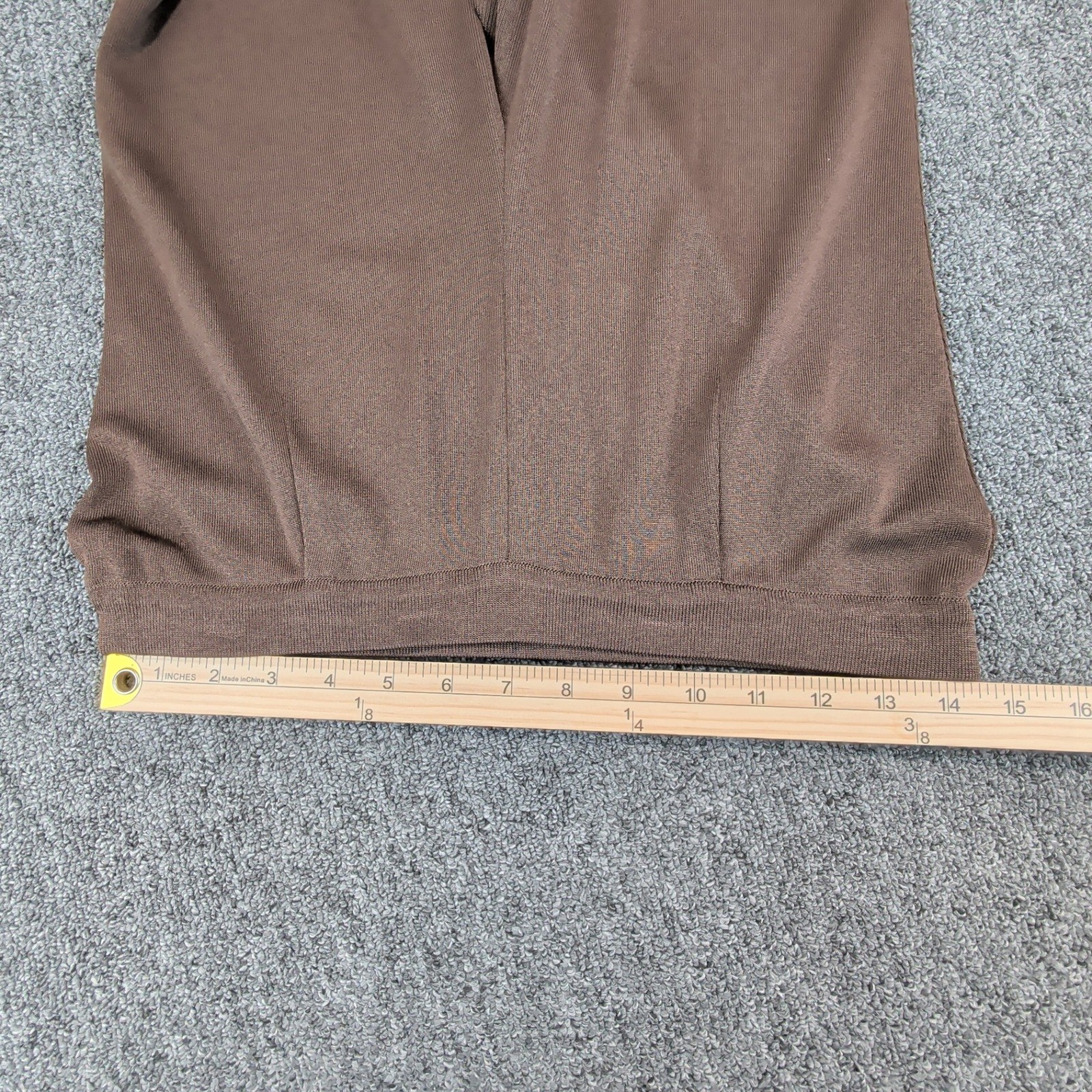 Misook Vintage Quiet Luxury Knit Tunic and Pants 2pc Set Womens S Brown Office