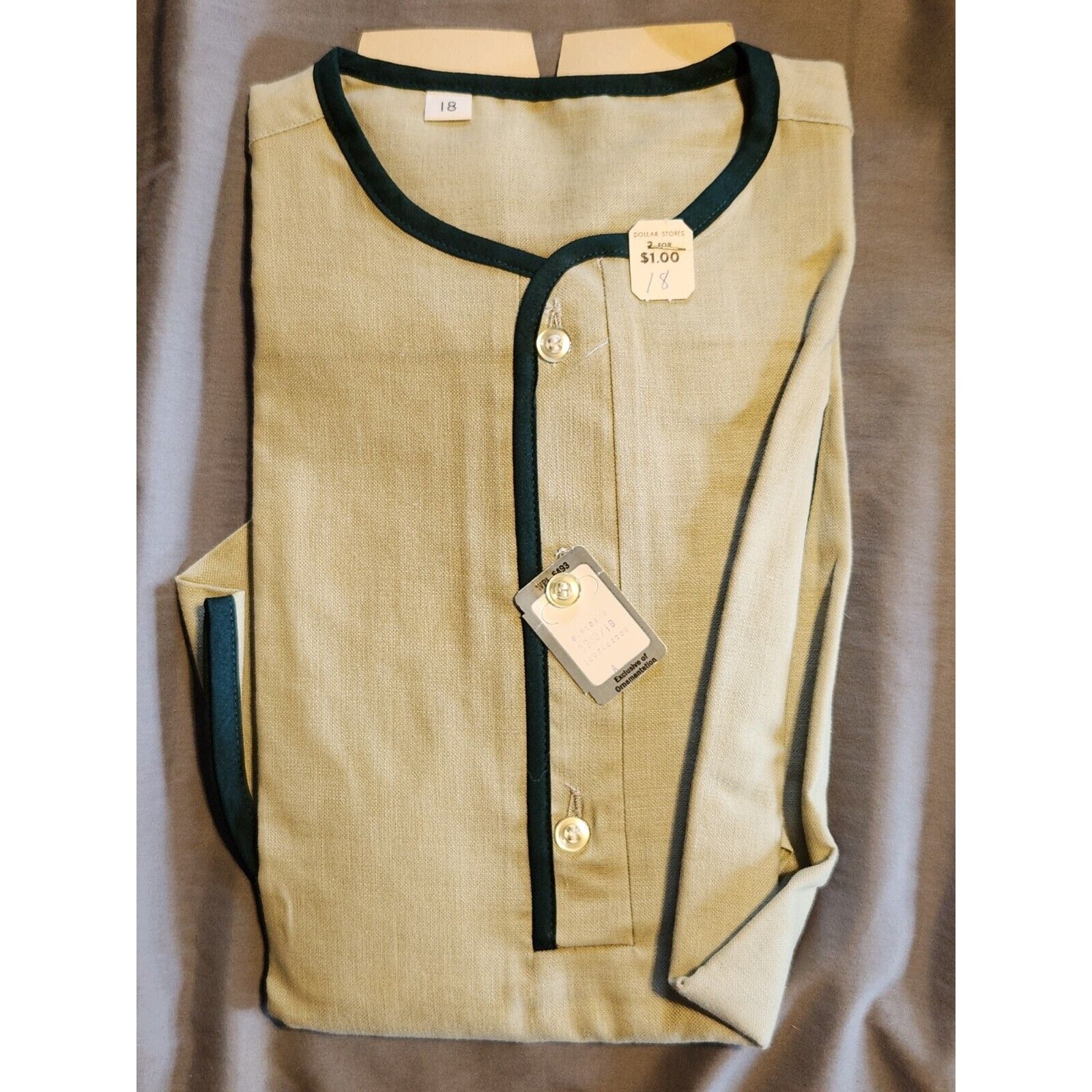 Washington DEE CEE shirt 1950’s or older NOS size 18 still has pins never open