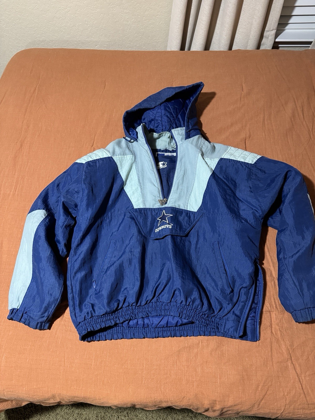 Vintage 90s Starter Dallas Cowboys Pullover Jacket NFL Pro Line Hooded L