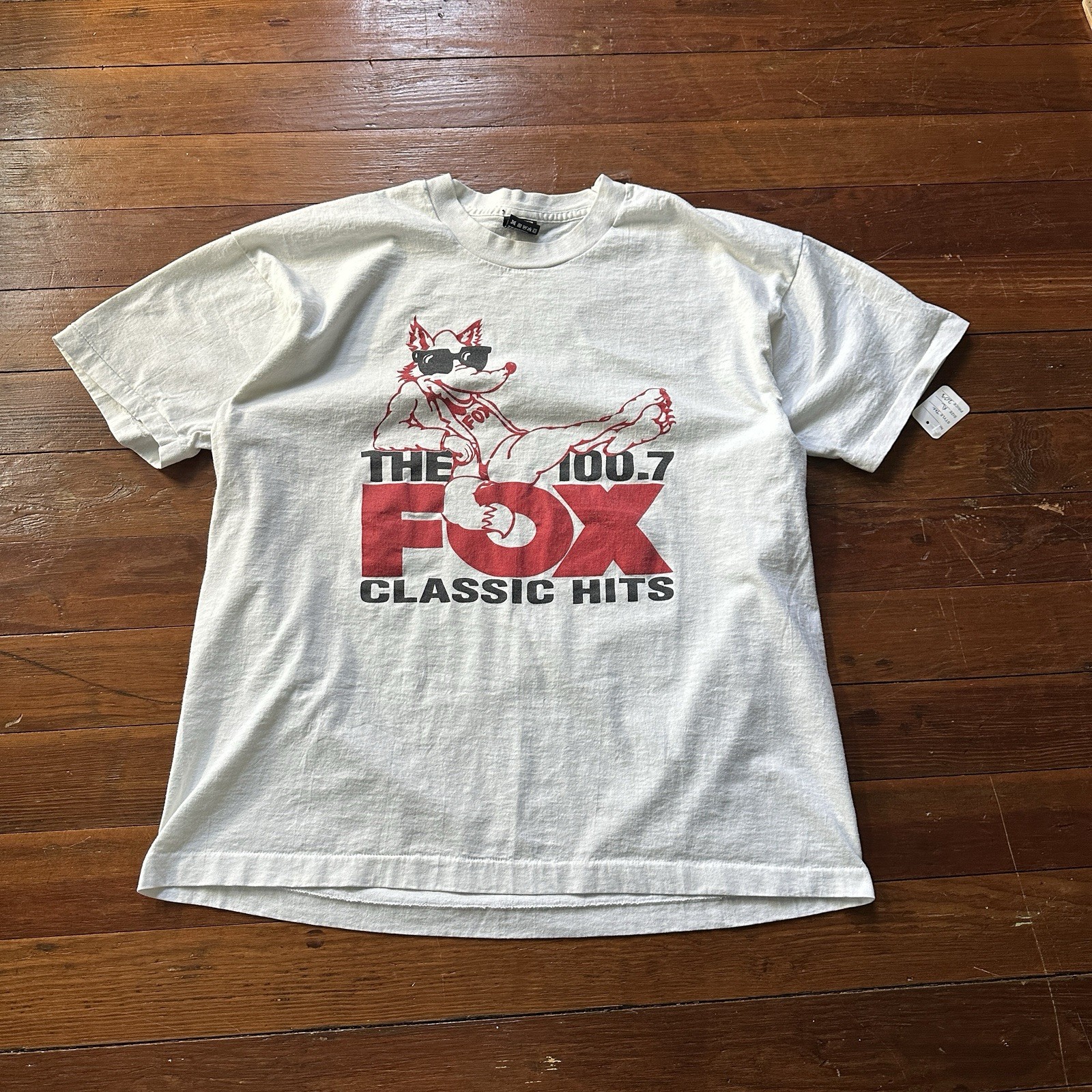 90s The Fox 100.7 Classic Hits Vintage Graphic Tee White Size XL