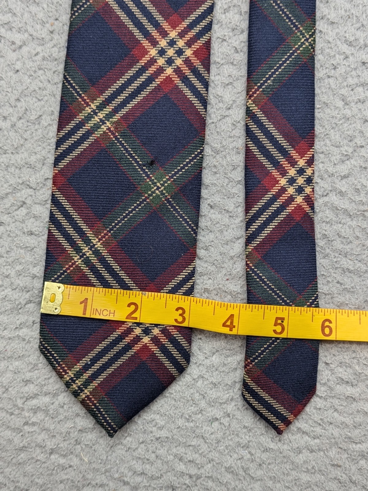 Vintage Brooks Brothers Makers Mens Tie Plaid 100% Wool Made in USA *flaws*