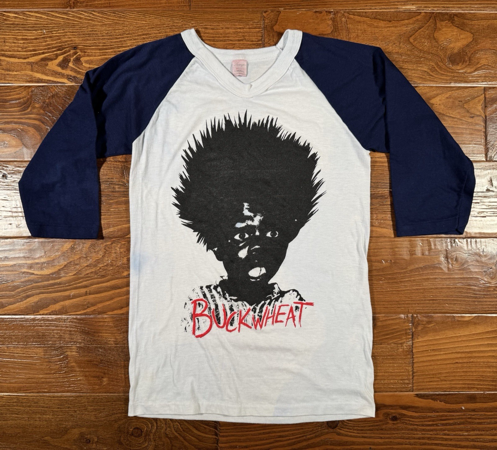 Vintage 80’s Buckwheat 3/4 Length Sleeve Raglan Shirt Sz XS Little Rascals