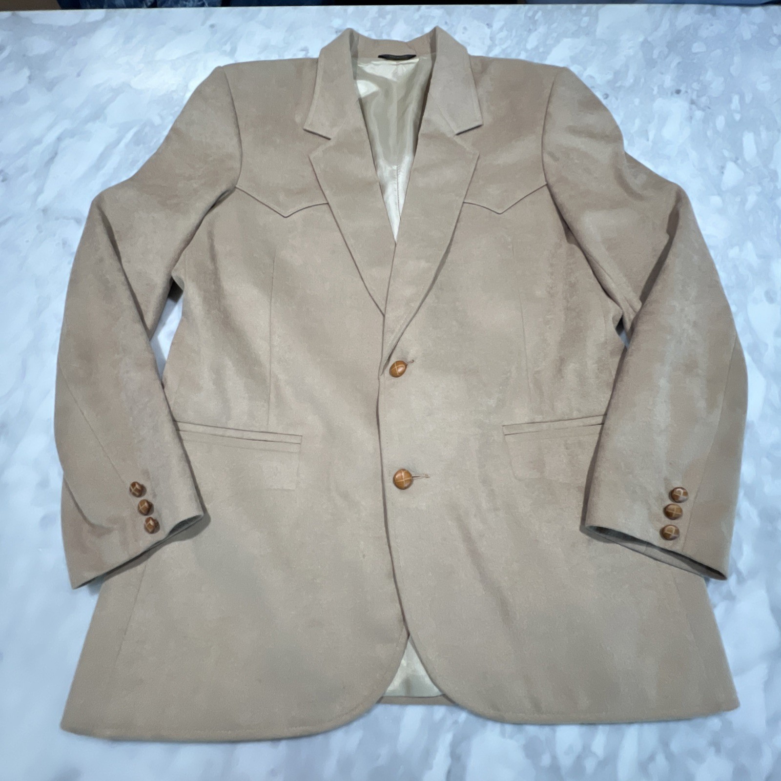 Vintage Pioneer Wear Western Jacket Blazer Mens 44L Color Camel Sportcoat USA