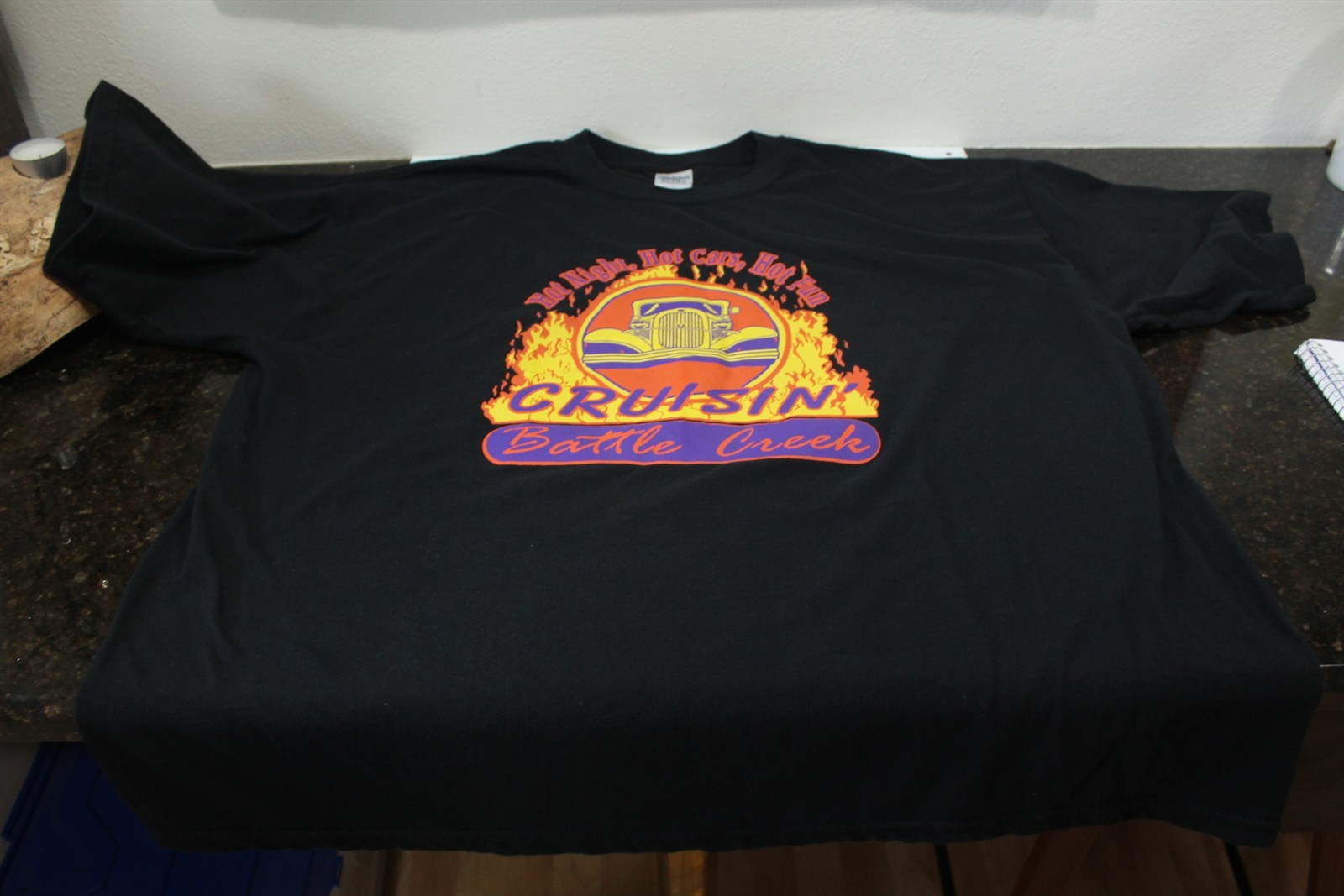 Vintage Graphic Print T-Shirt Cruisin’ Battle Creek Hot Night Black Size XXL