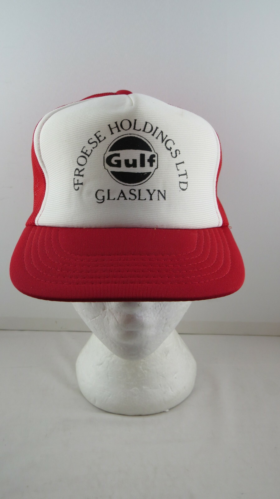 Vintage Trucker Hat – Gulf Gas (Frosese Holdings) Glaslyn – Adult Snapback
