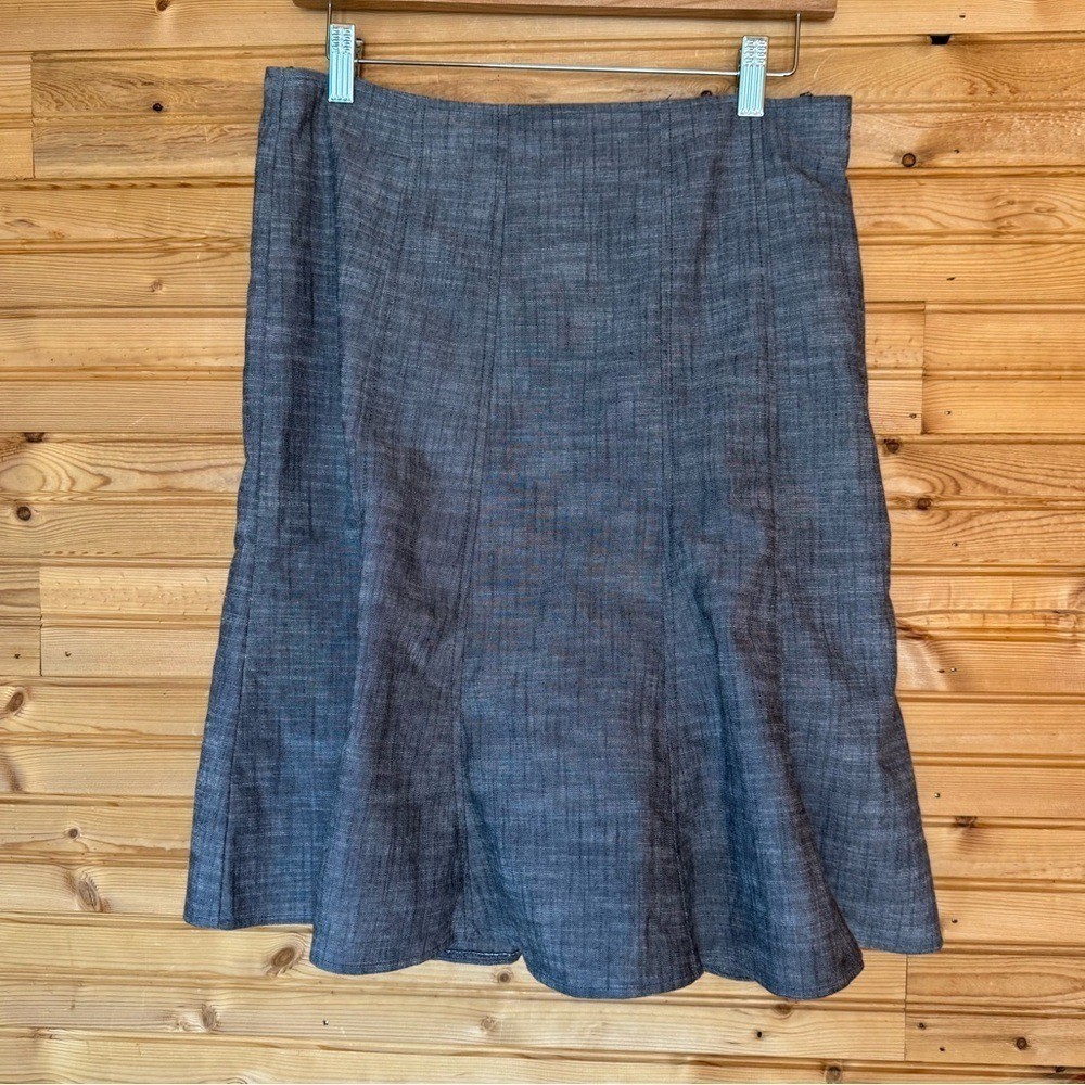 Harvé B. Midi Skirt Flare Gray 6 Y2K Classic Versatile Scandi Minimalist