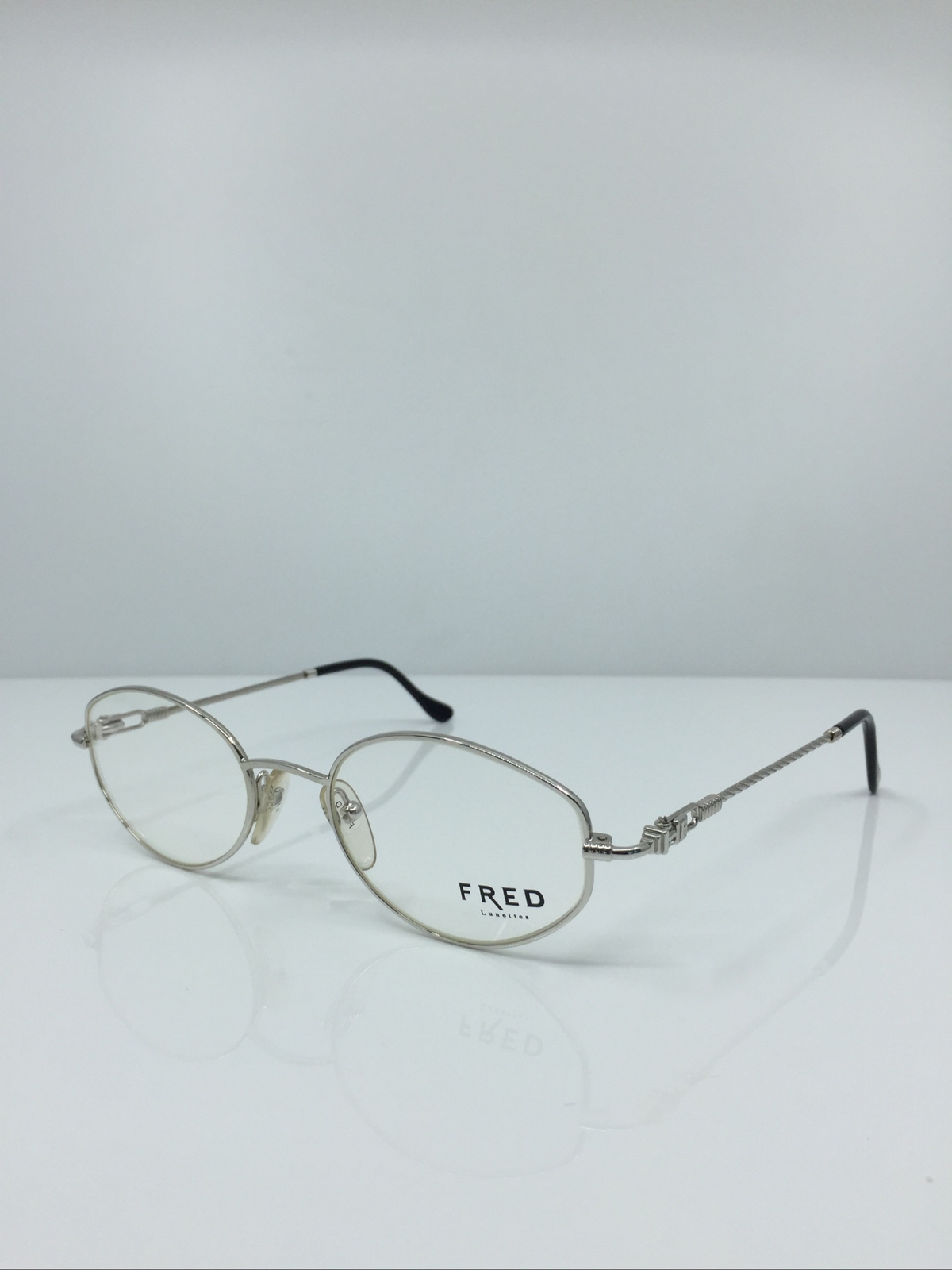 New Vintage FRED Lunettes Maldives Platinum Eyeglasses Force 10 Made France 50mm