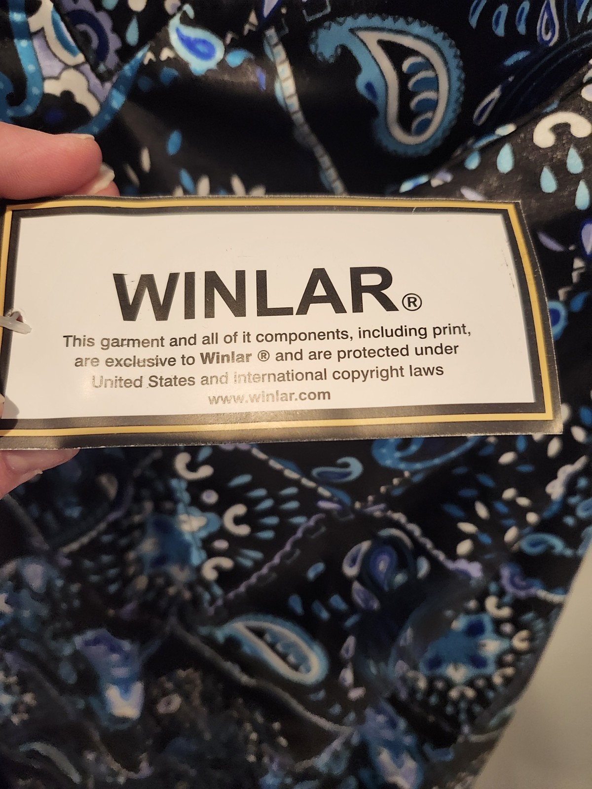 Vintage Winlar Kaftan Caftan Black Blue Teal Print Silky Lounge Dress Mumu NWT