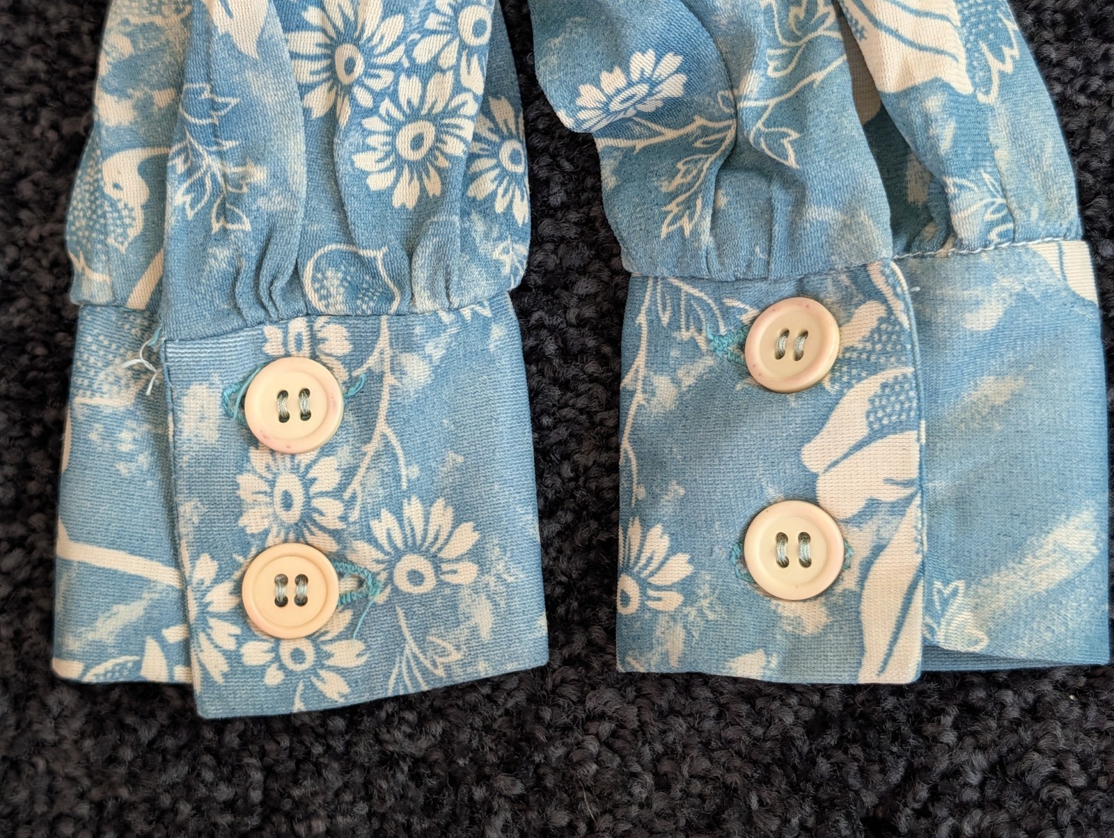 Vintage Young Innocent Arpeja Mini Dress Puffs Sleeves Dagger Collar XS 60s 70s