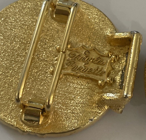 Vintage Douglas Paquette Signed SAIL BOAT Nautical Gold Tone Belt Buckle Retro