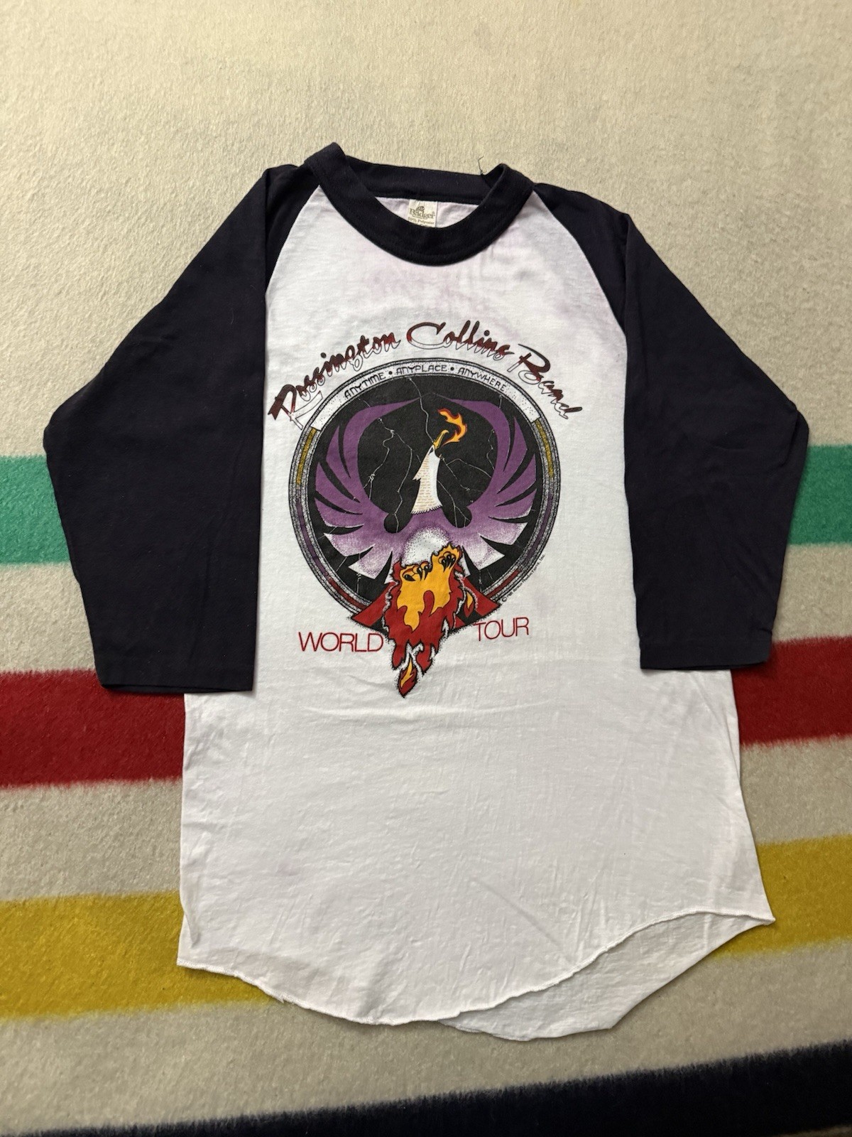 Vintage 80s ROSSINGTON COLLINS BAND Lynyrd Skynyrd RAGLAN Shirt Small Medium