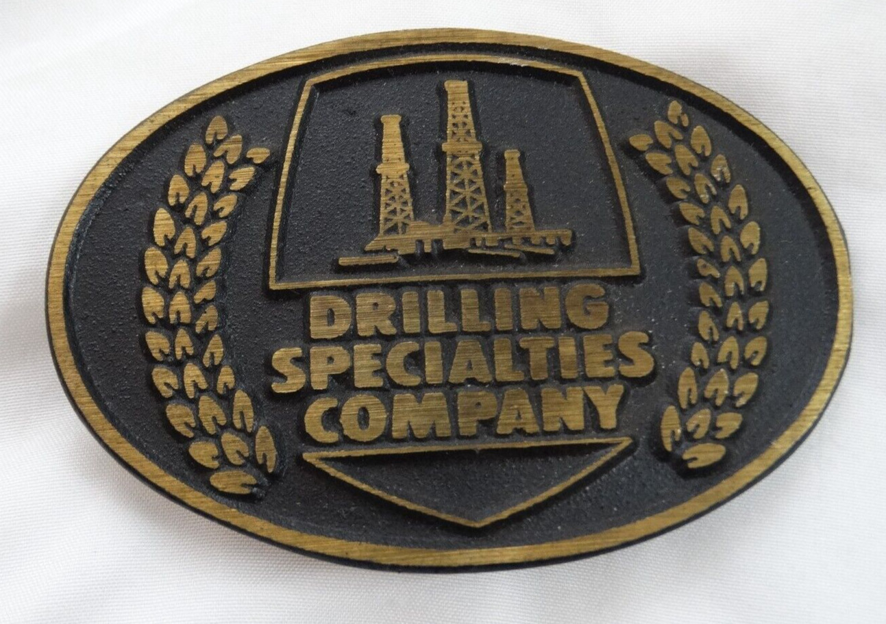 Drilling Specialties Co Promo Belt Buckle Oil Field Vintage 70s DynaBuckle