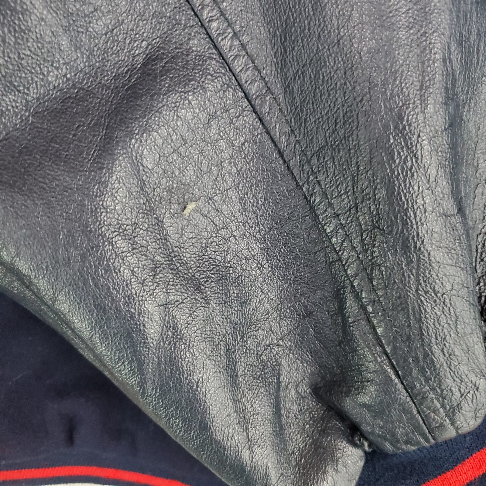 VTG JEFF HAMILTON x RED SOX Sz Large Mens Leather Wool Reversible Bomber Jacket