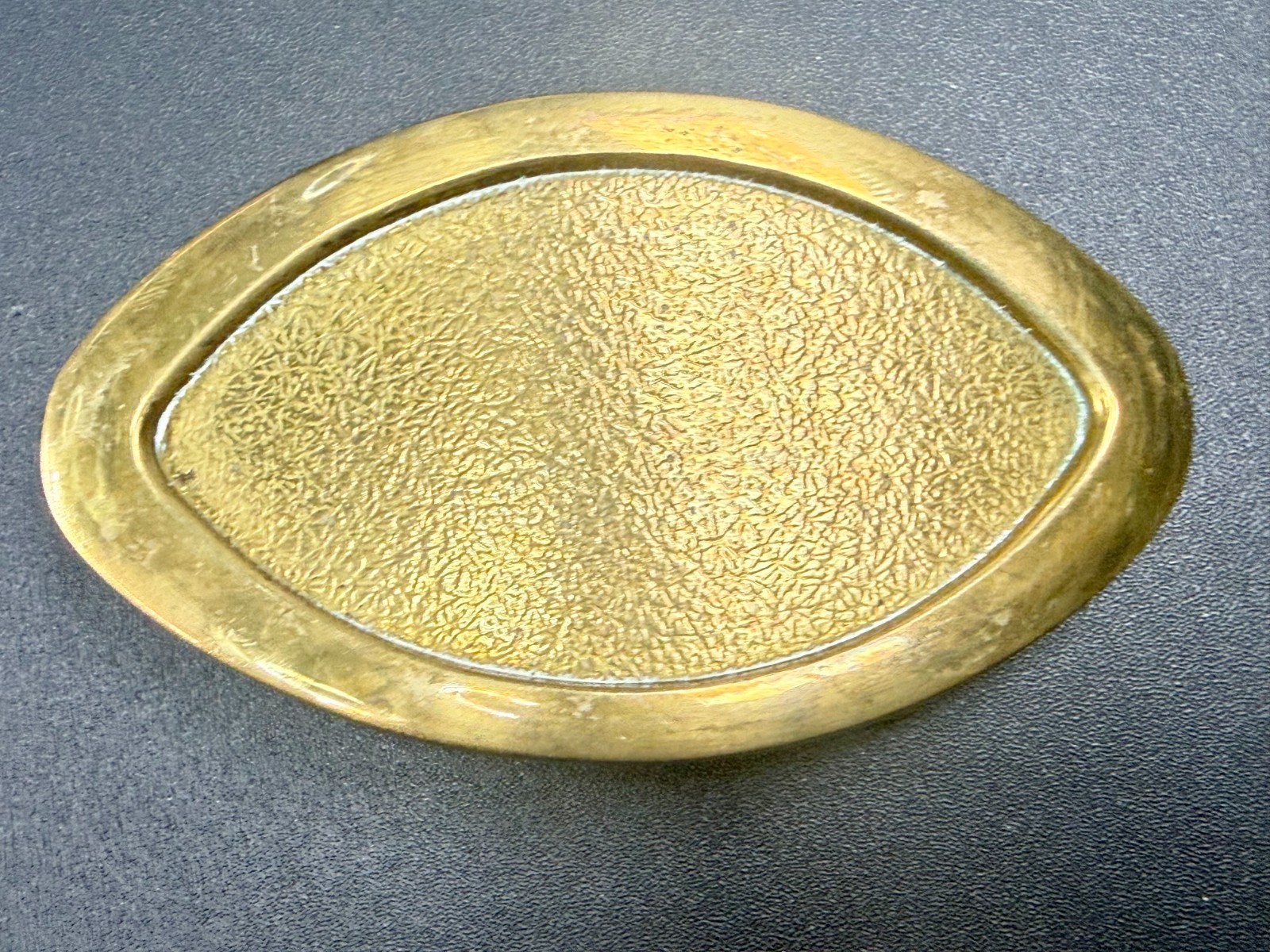 Textured Simple Empty Oval Brass Color Belt Buckle For Your Craft Or Project