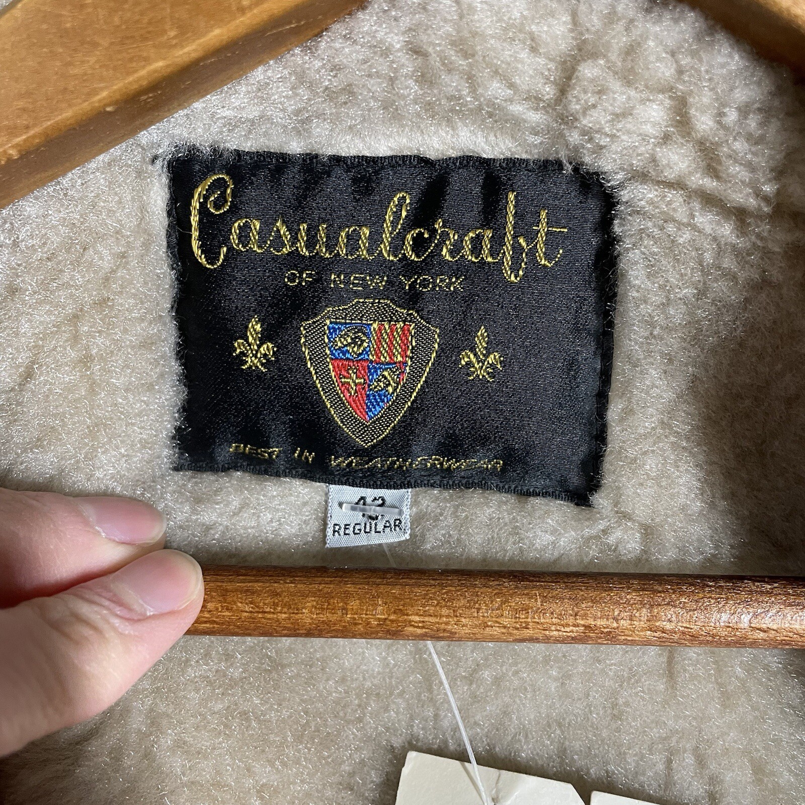 VINTAGE 60s Casualcraft Heavy Coat Size 42 Jacket Brushed Cotton Suede Western