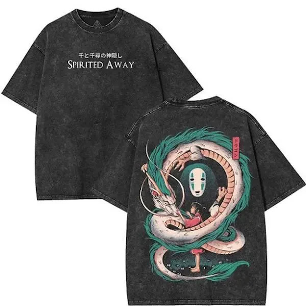 Vintage Washed Heavy Cotton Graphic Tee Men’s Casual Streetwear Shirt