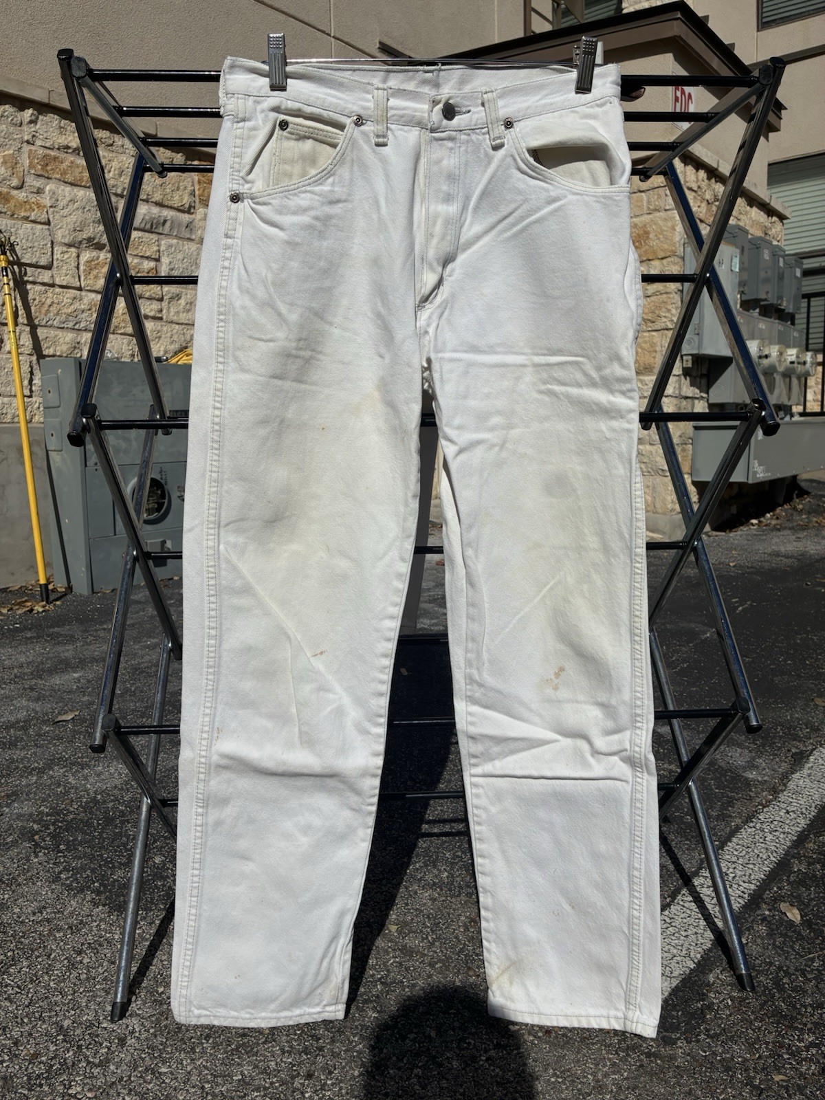 Vtg 80s 90s Wrangler 96501GL 32×32 (31×30.5) White Jeans Made In USA