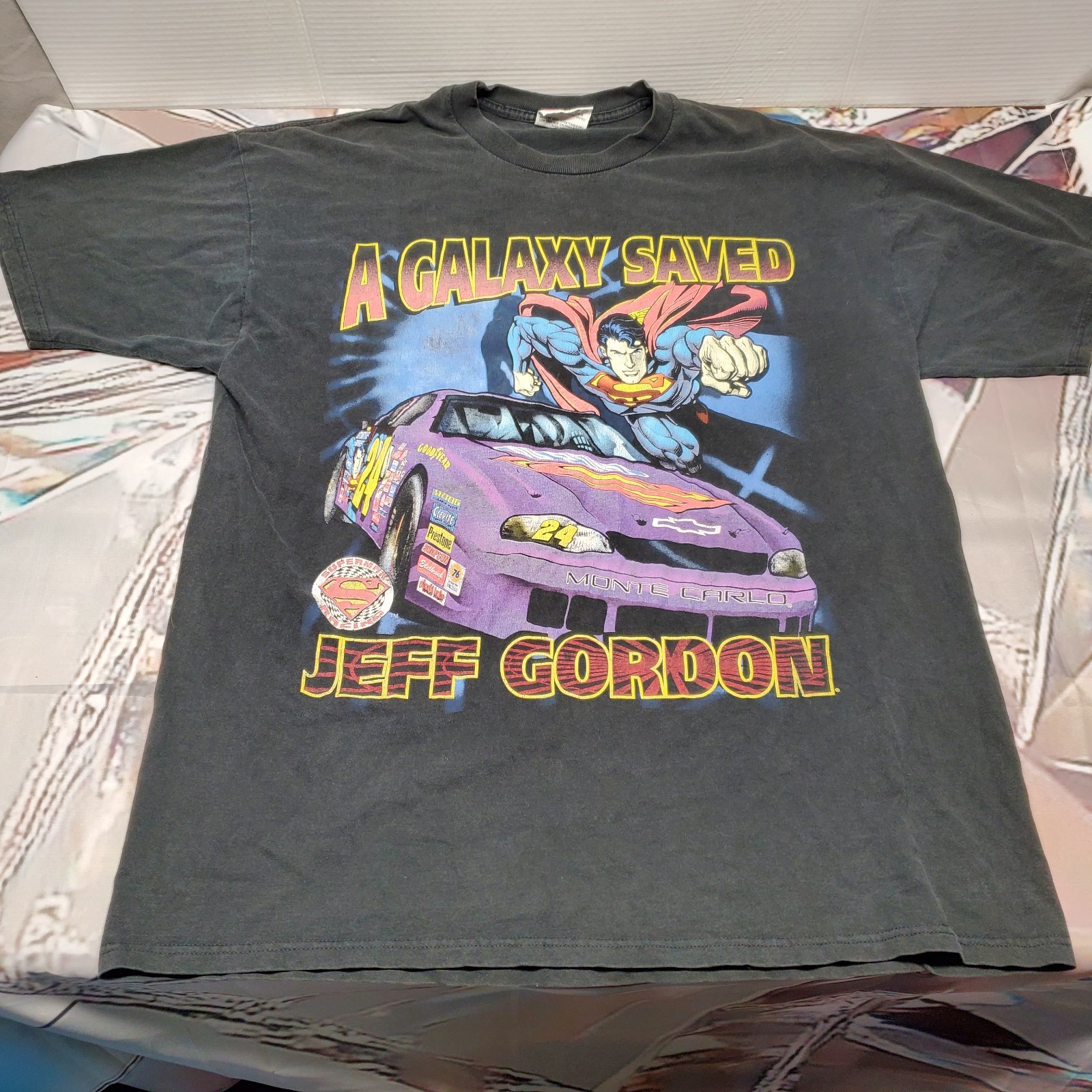 Vintage Competitors View Jeff Gordon Nascar Size XL Superman T Shirt 90s