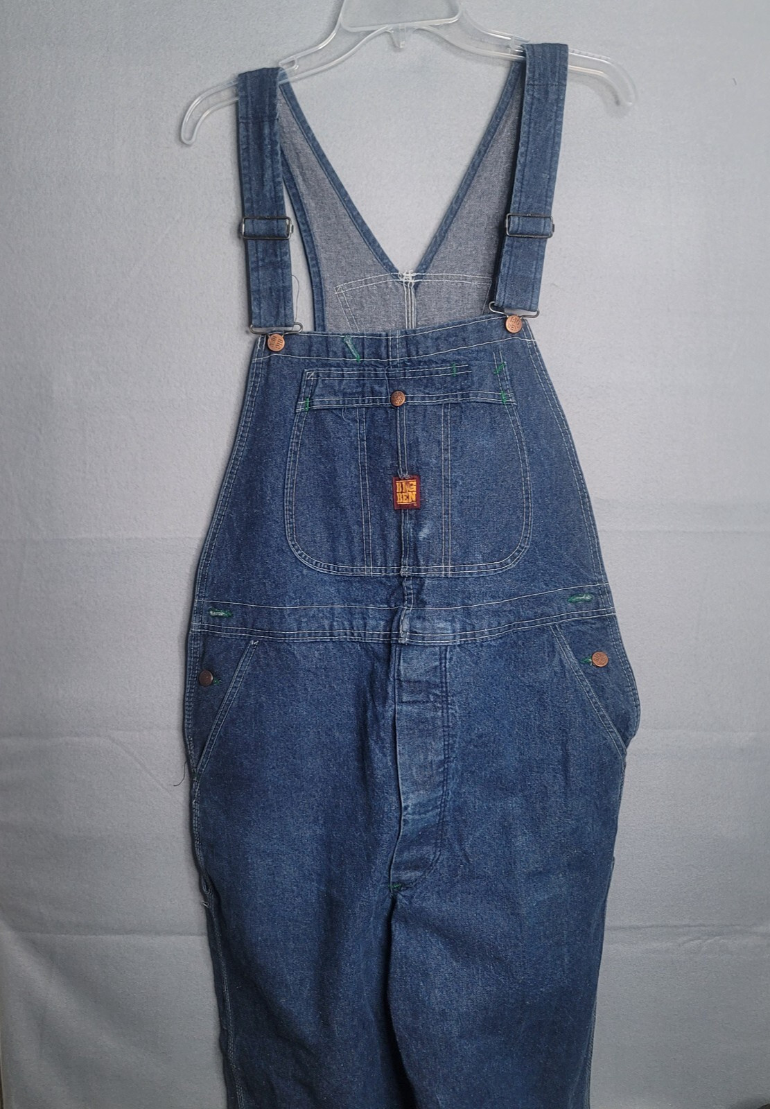 Vintage BIG BEN Wrangler Men’s 38×31/2 Denim Jeans Bib OVERALLS Farm Workwear