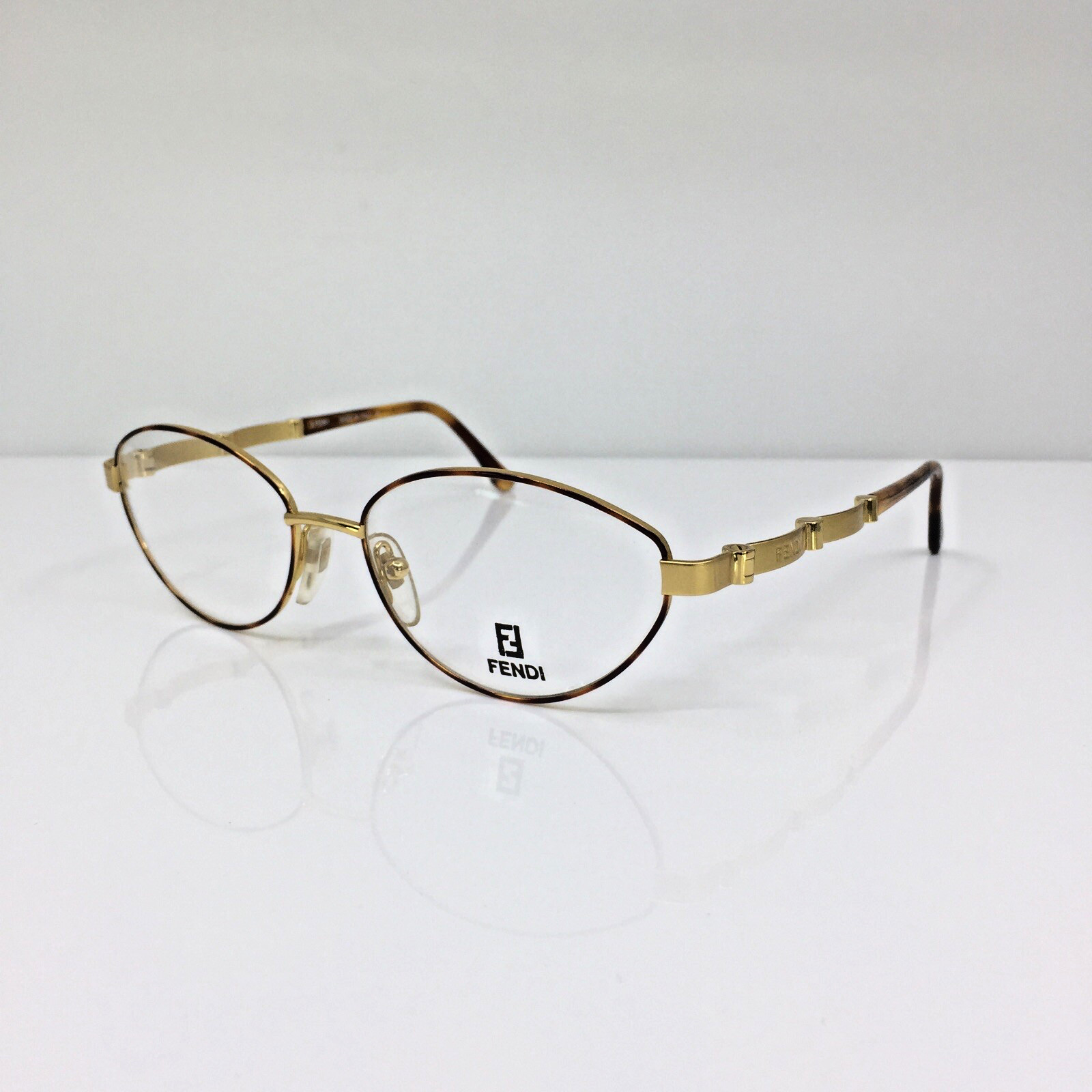 New Vintage Fendi Eyeglasses VL 7161 C. Tortoise With Gold 54-16mm Made in Italy
