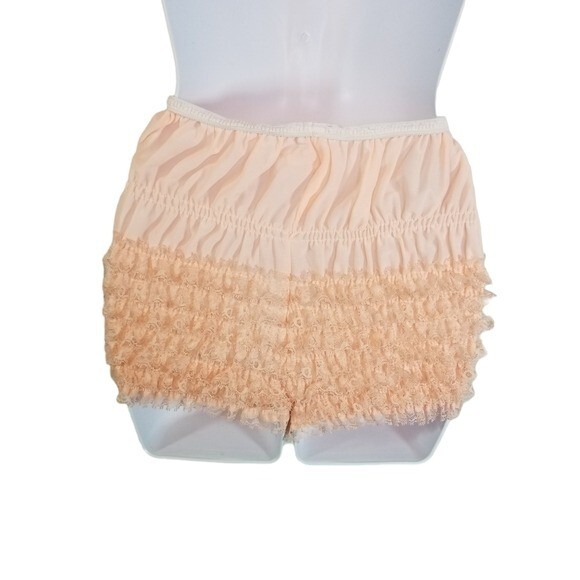 Vtg peach ruffle square dance shorts bloomers pettipants S
