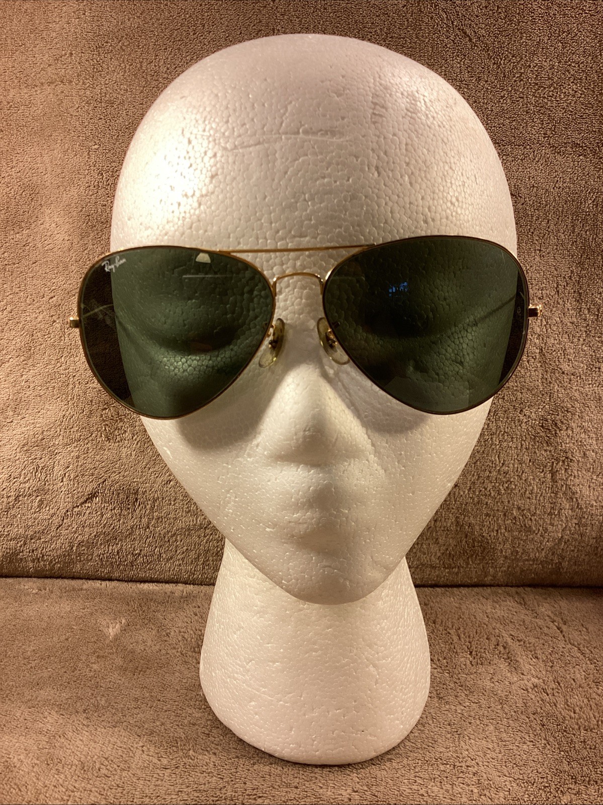 RARE Vtg RAY BAN Bausch & Lomb AVIATOR SUNGLASSES Full Gold Frame L2846 62mm