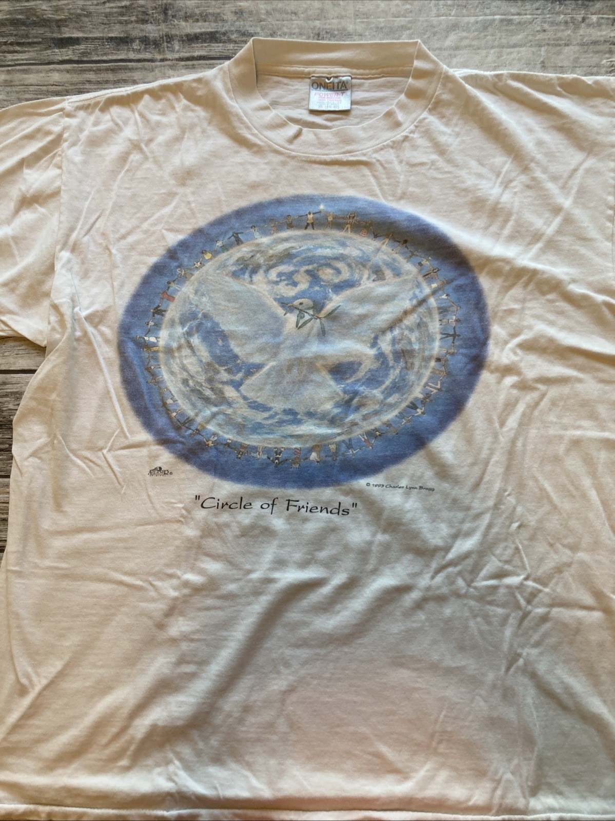 Vntg Art Lover Original “Circle Of Friends” Charles Lynn Bragg Dove T Shirt SzXL