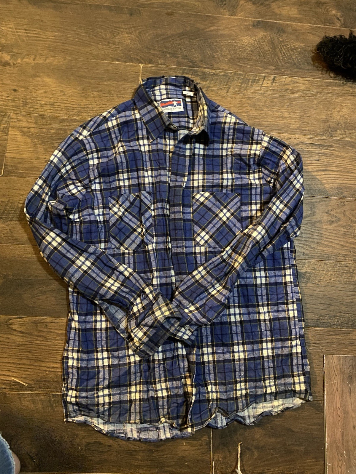 American Edition Men’s Flannel Shirt Vintage 90s, Size Large, Tall, 100% Cotton