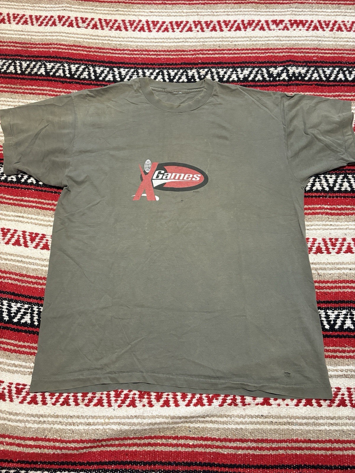 VTG 90s X Games Long T-Shirt XXL Red Spell Out ESPN Extreme Sports Event Skate