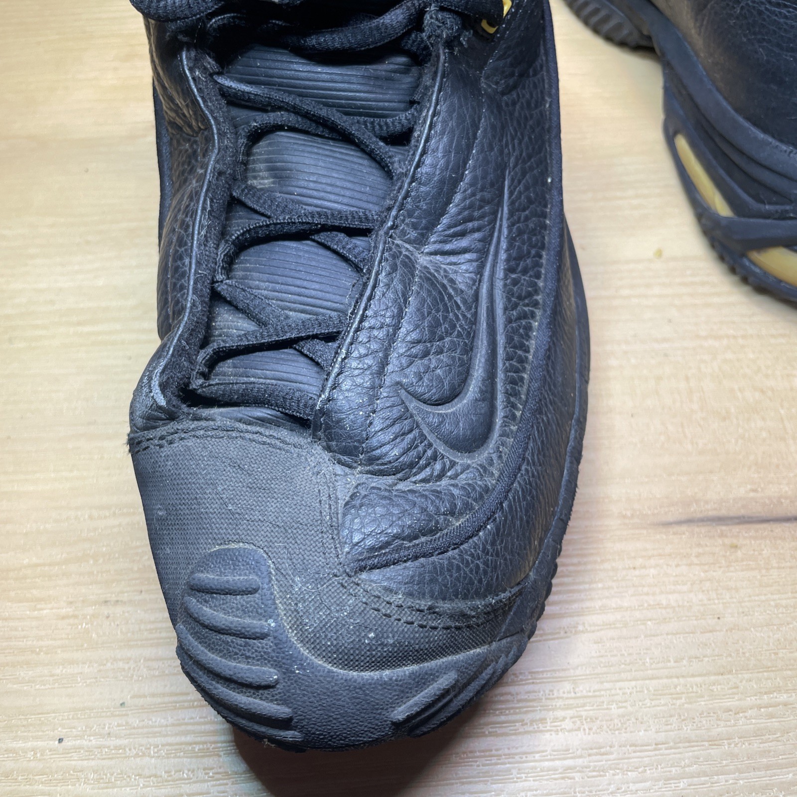 Vtg 1999 Nike Jordan Pro Strong Basketball Shoes 10 Black Leather Retro 90s Max